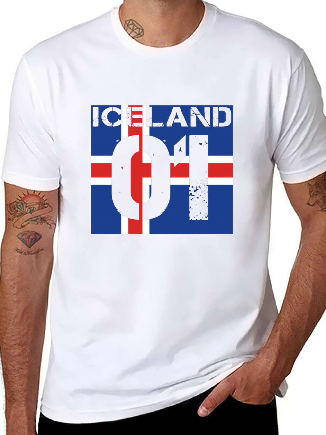 Iceland Flag Graphic Print T-Shirt - 8