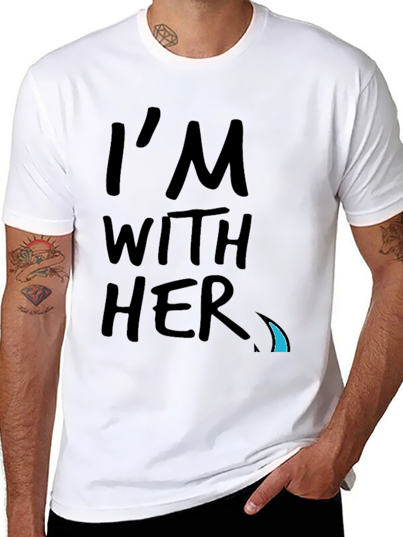 Black I'm With Her Graphic Tee - Black Crew Neck view 8