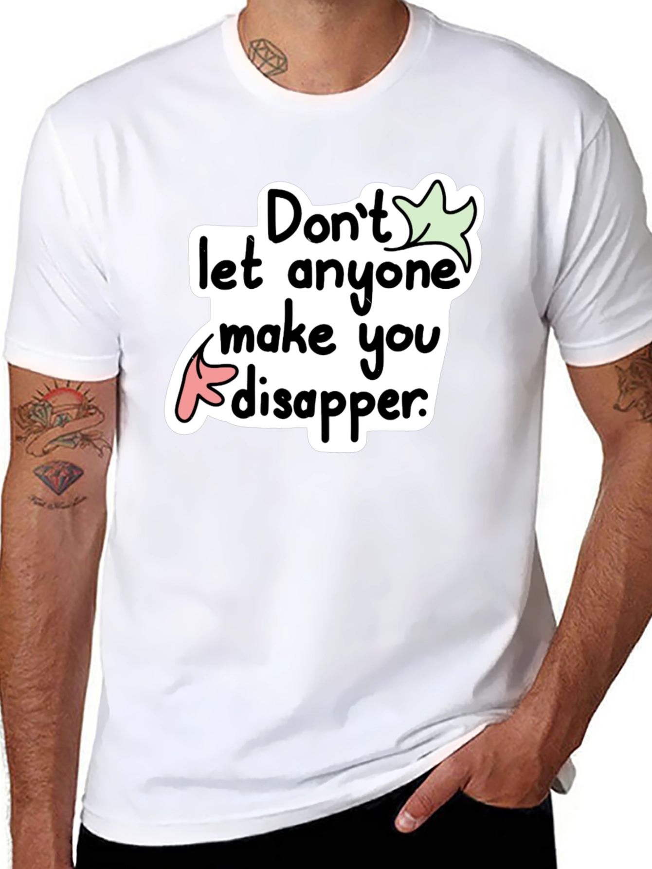 Black Don't Disappear Graphic Tee - Black view 8