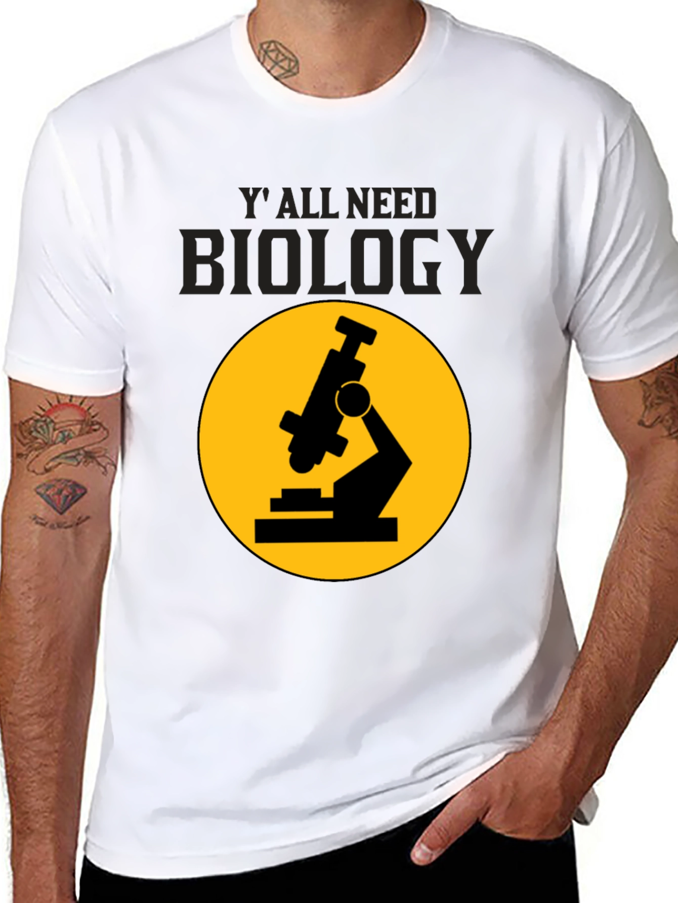 Black Biology T-Shirt: 'Y'all Need Biology' Microscope Tee view 8
