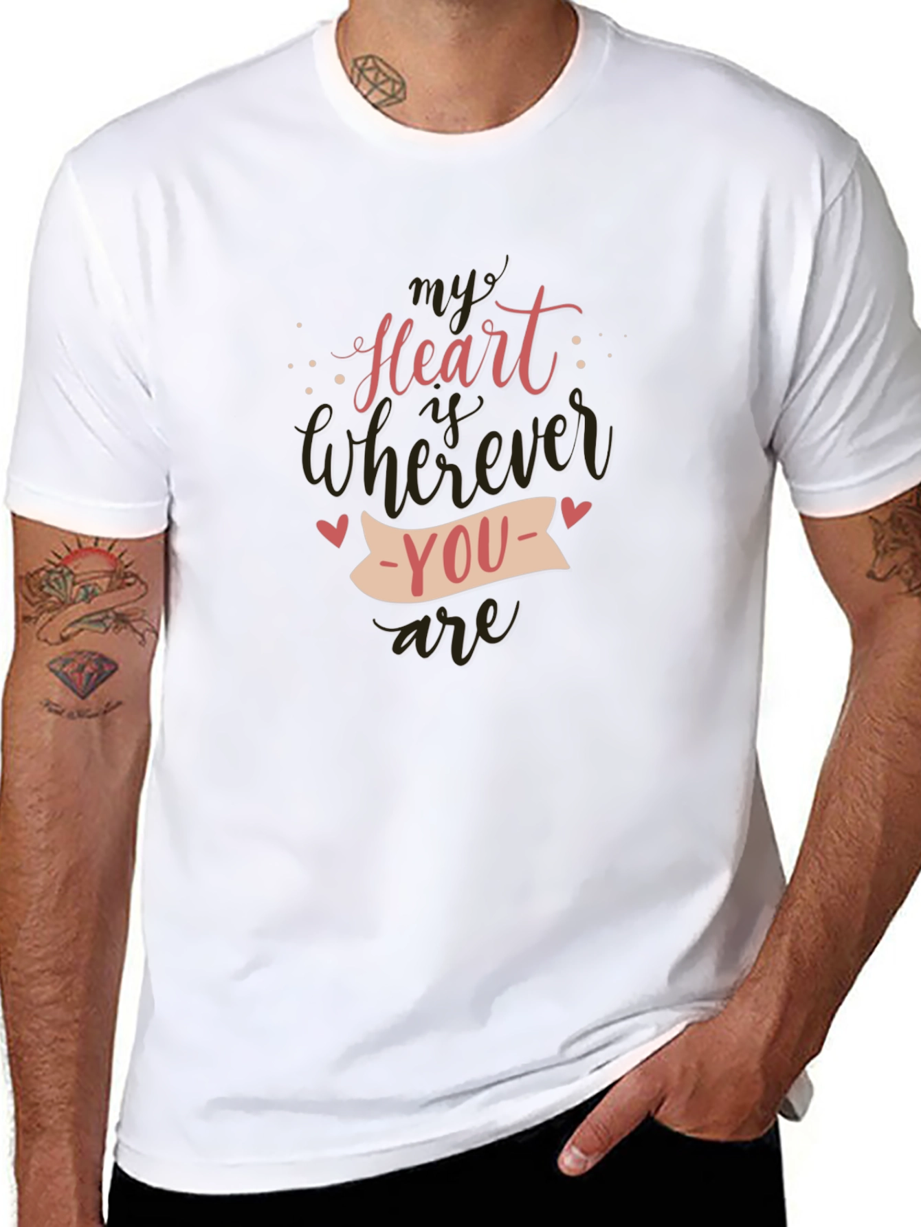 Black My Heart Is Wherever You Are - Graphic Tee view 8
