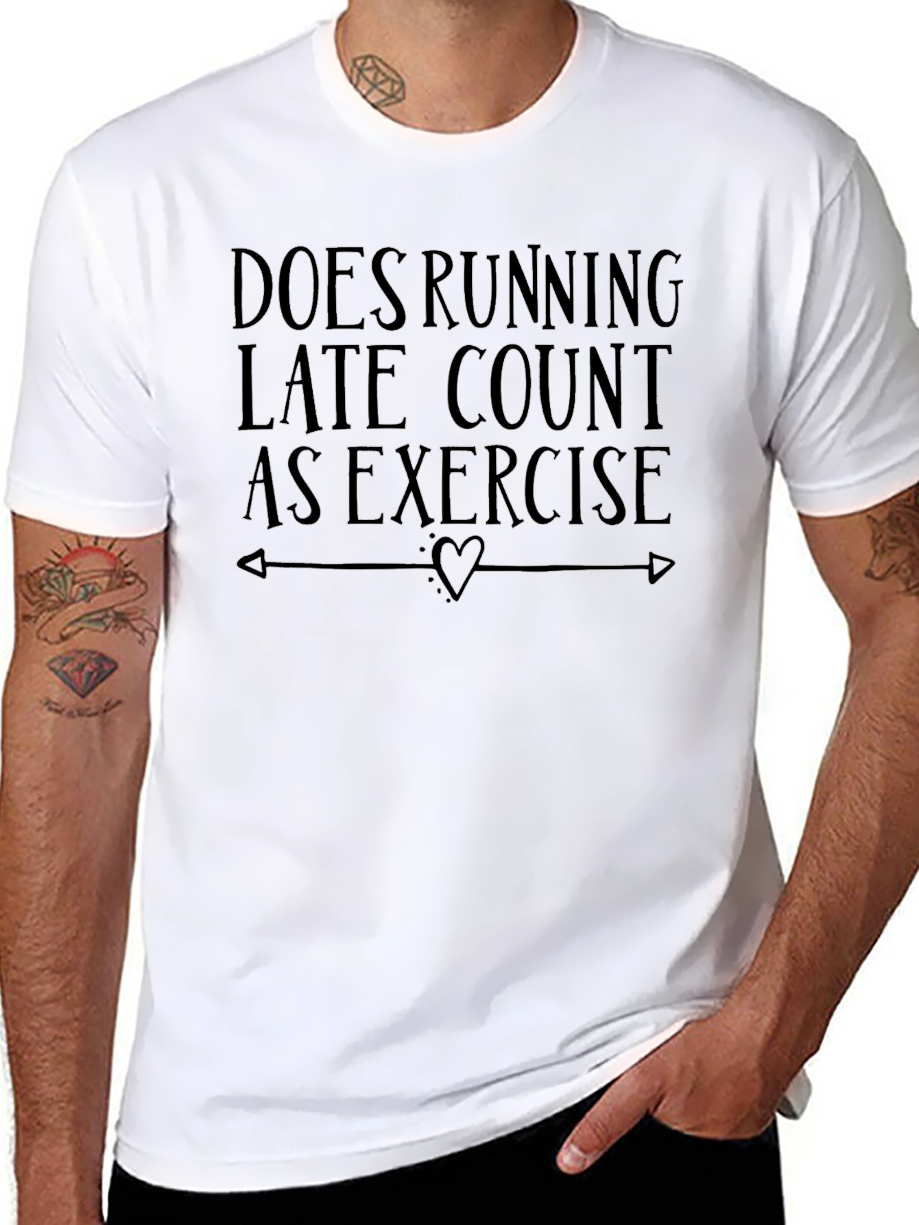 Black Running Late Exercise T-Shirt view 8