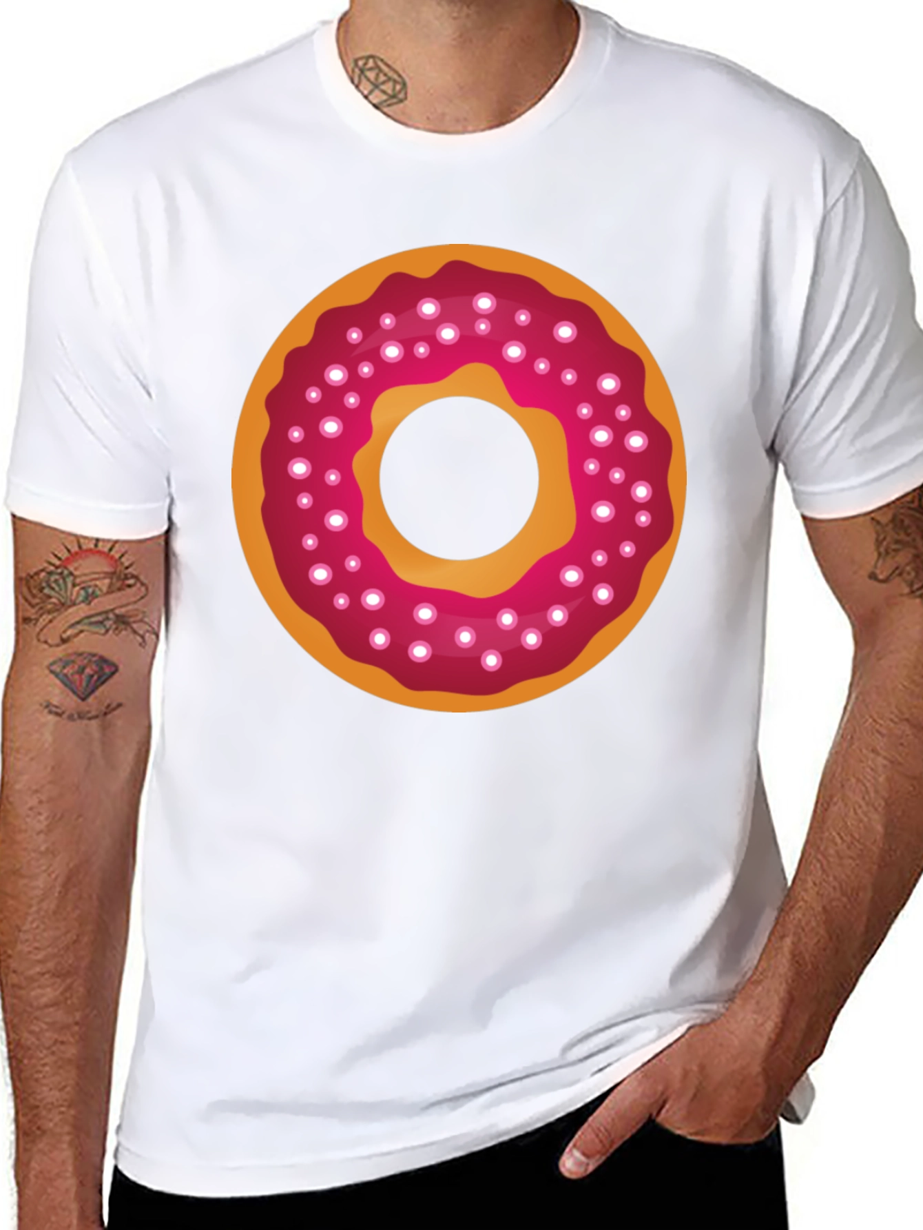 Black Donut Graphic Tee - Sweet & Stylish Casual Wear view 8