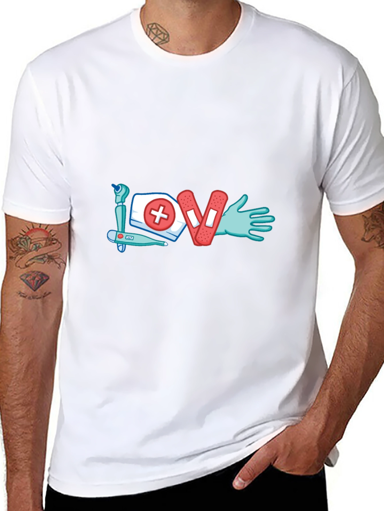 Black Medical Love T-Shirt - Nurse Doctor Gift view 8
