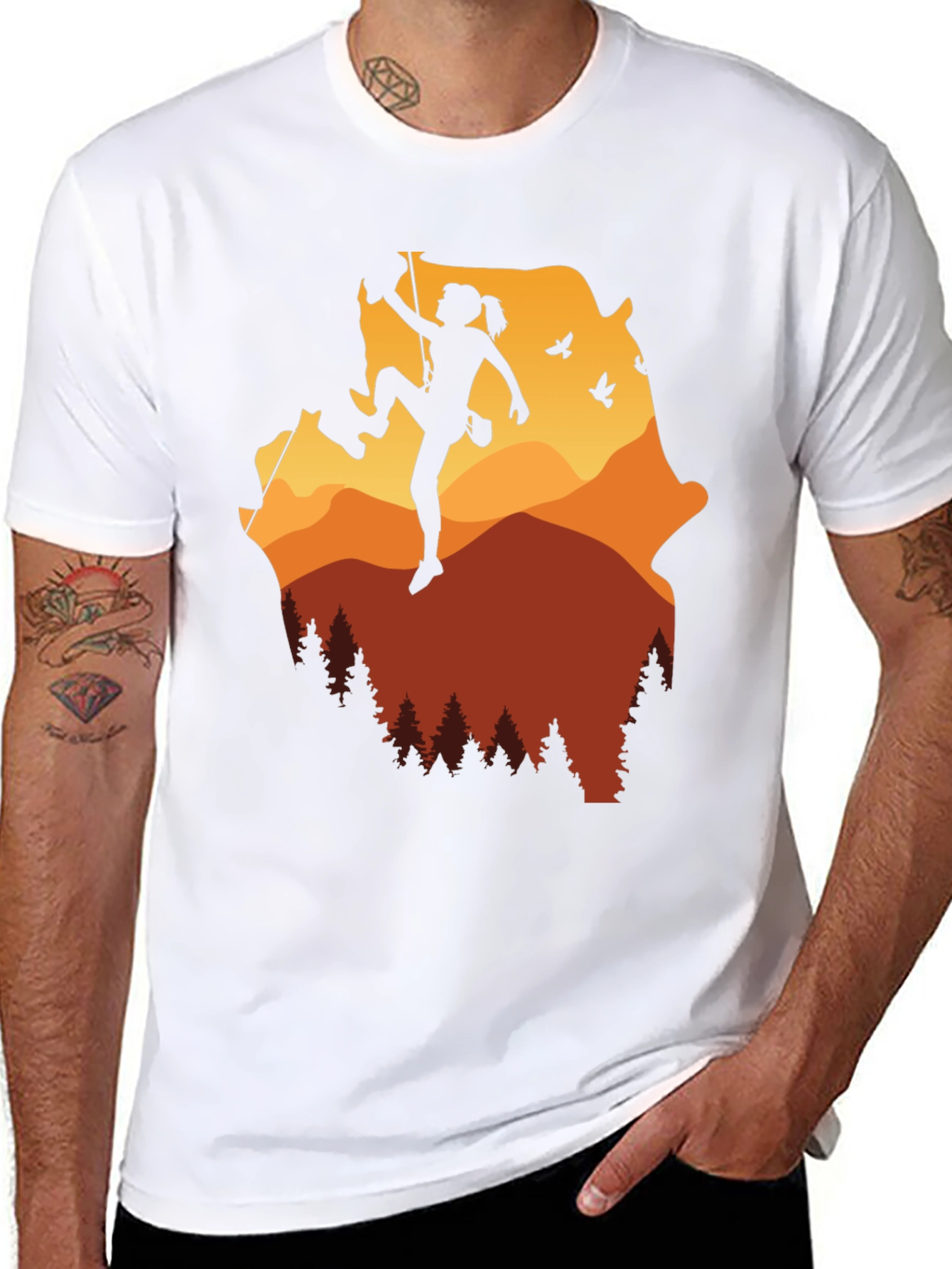 Black Mountain Climbing Graphic Tee - Adventure Awaits view 8