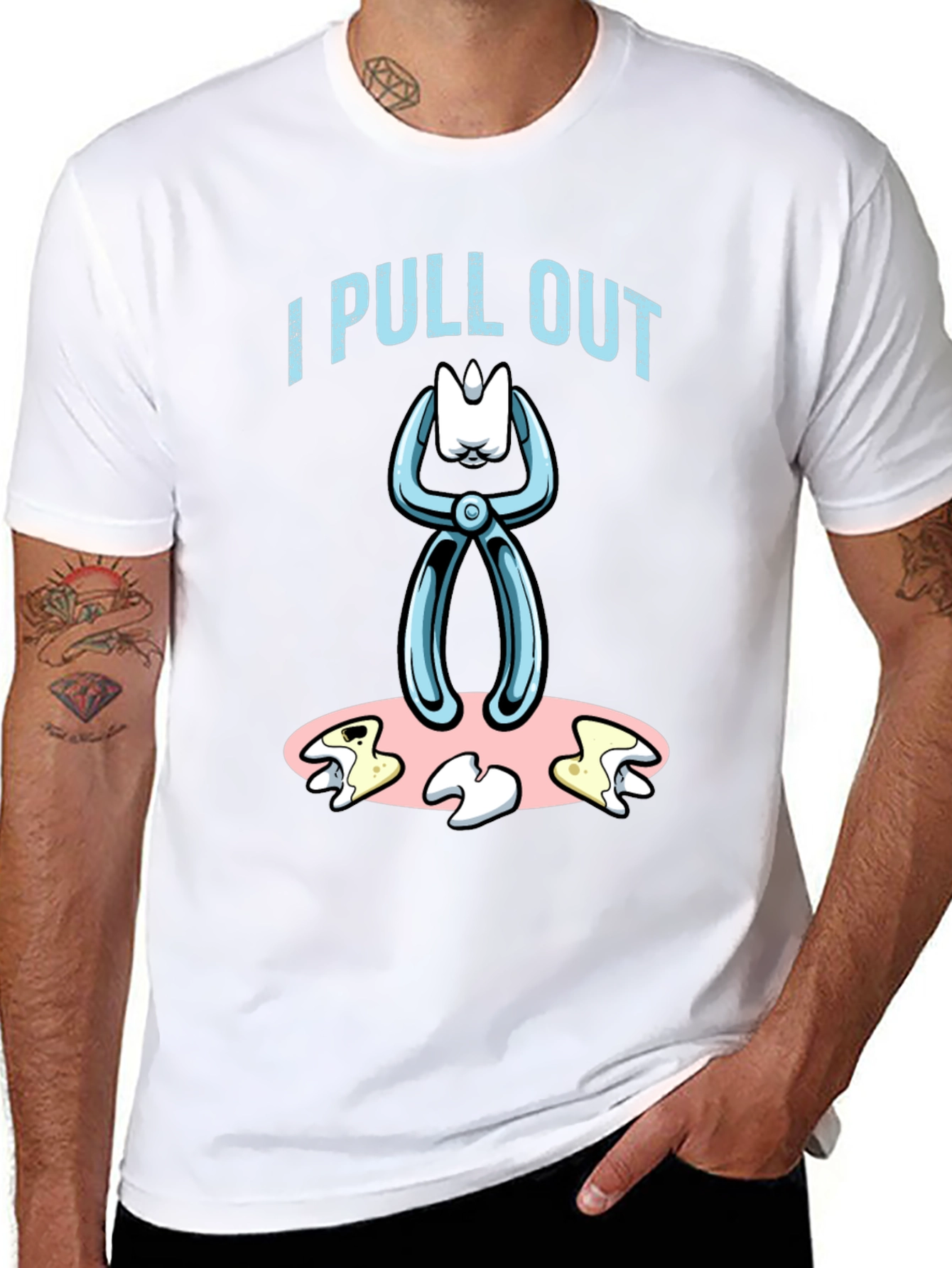Black I Pull Out Dentist Humor Graphic Tee view 8