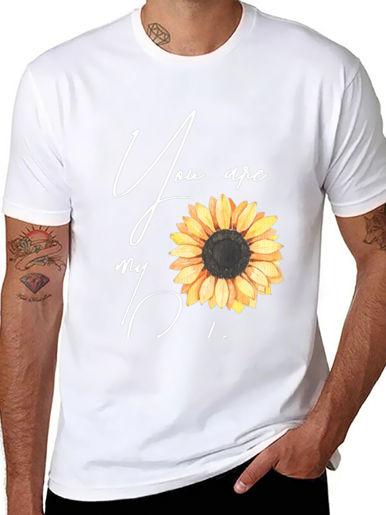 Black Sunflower Graphic Tee - You Are My Sunshine Black T-Shirt view 8