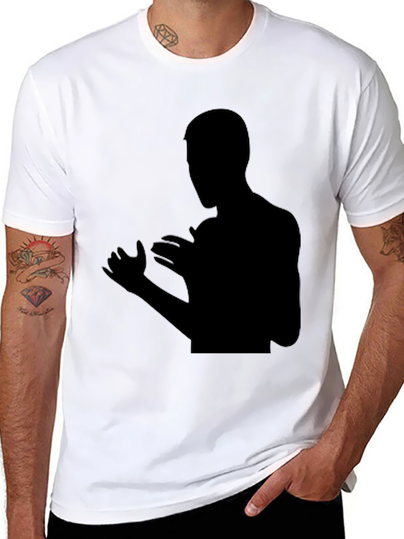 Black Black Silhouette Graphic Tee - Modern Fit view 8