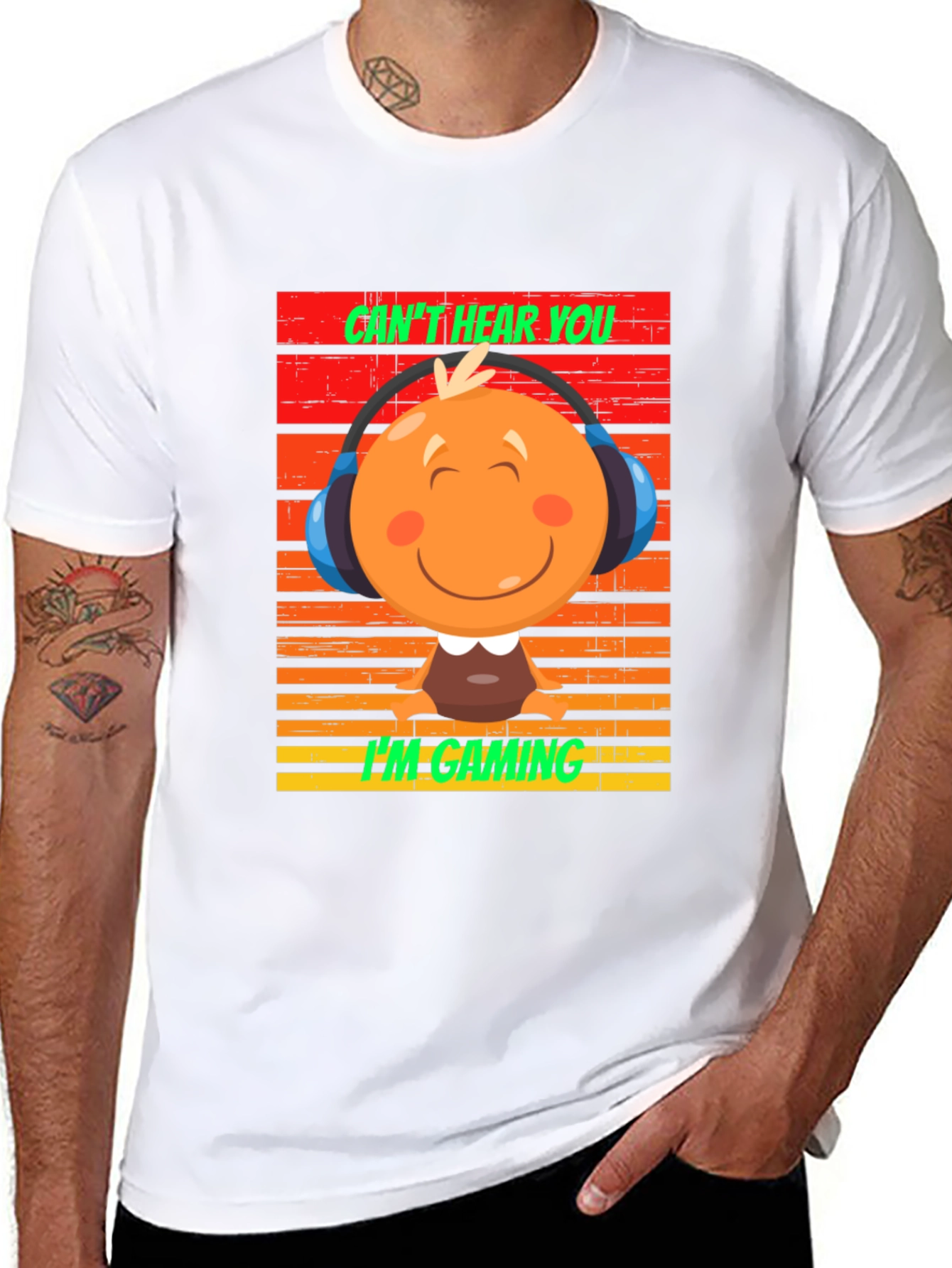 Black Gamer Mode T-shirt - Can't Hear You I'm Gaming view 8