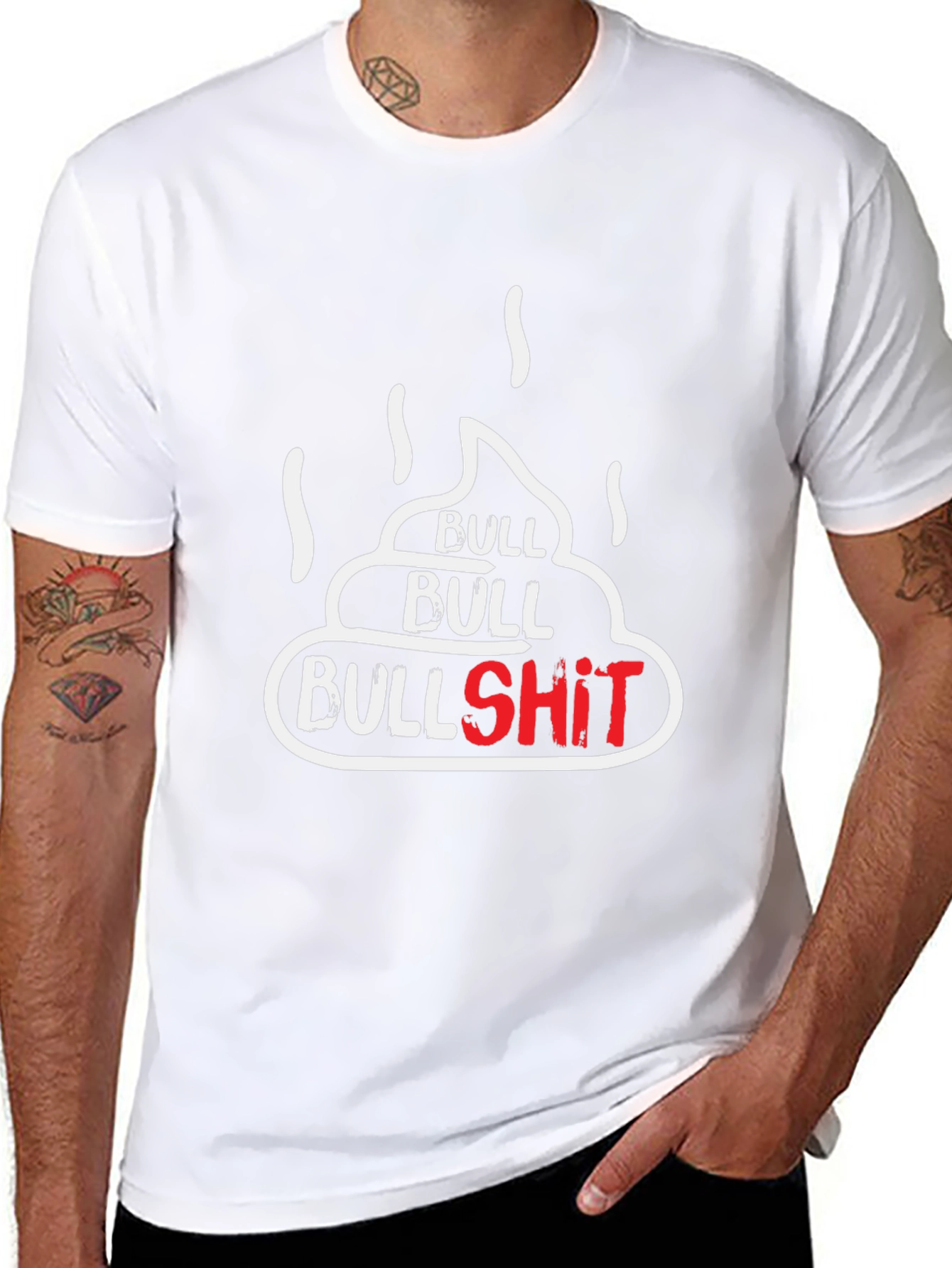 Black Bullshit T-Shirt - Humorous Graphic Tee view 8