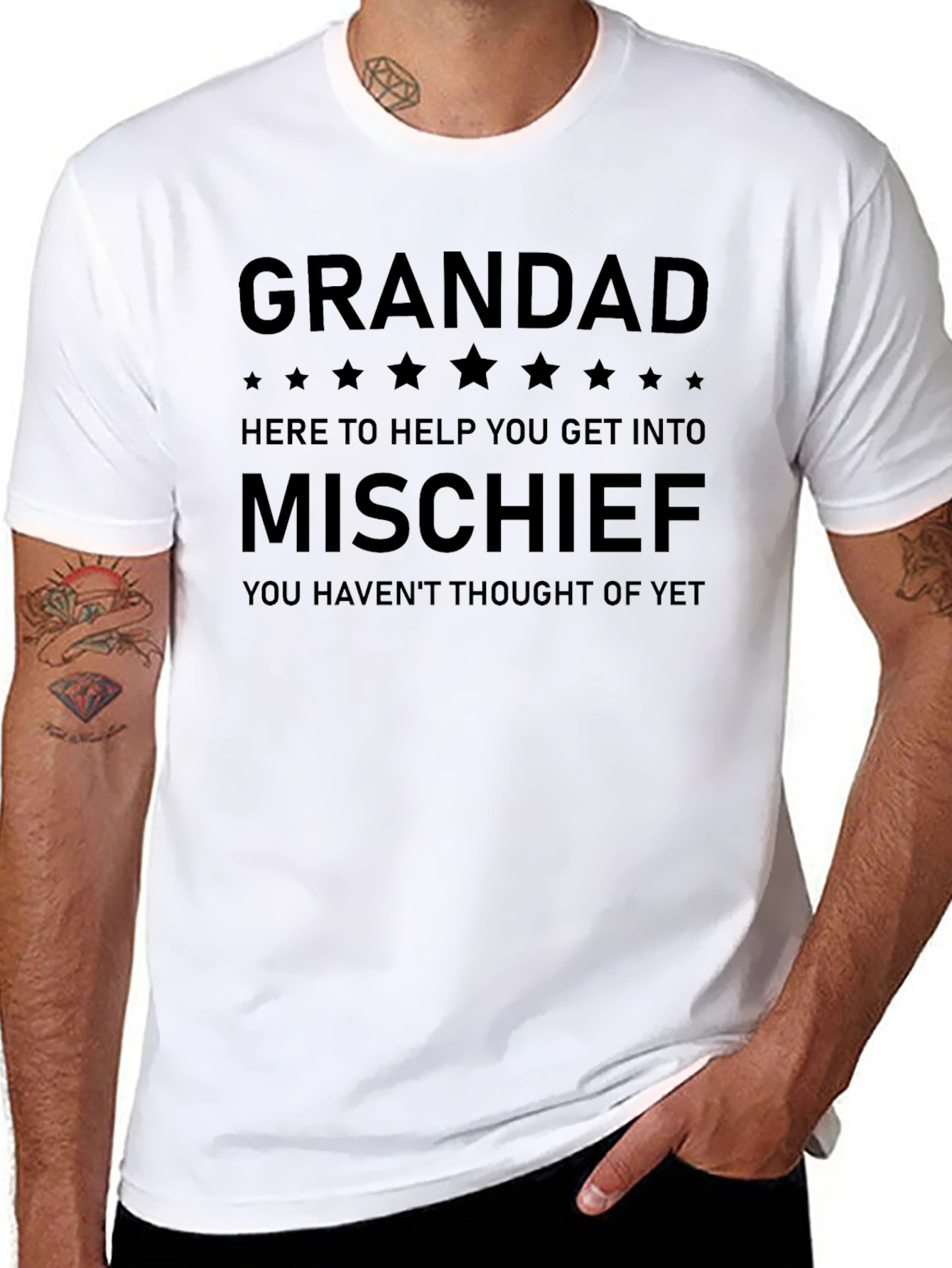 Black Grandad Mischief Black T-Shirt view 8