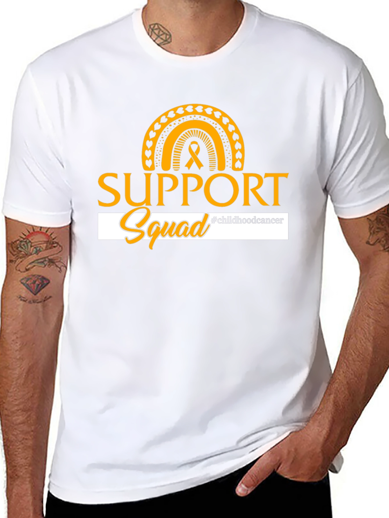 Childhood Cancer Awareness Support Squad Black T-Shirt - 8