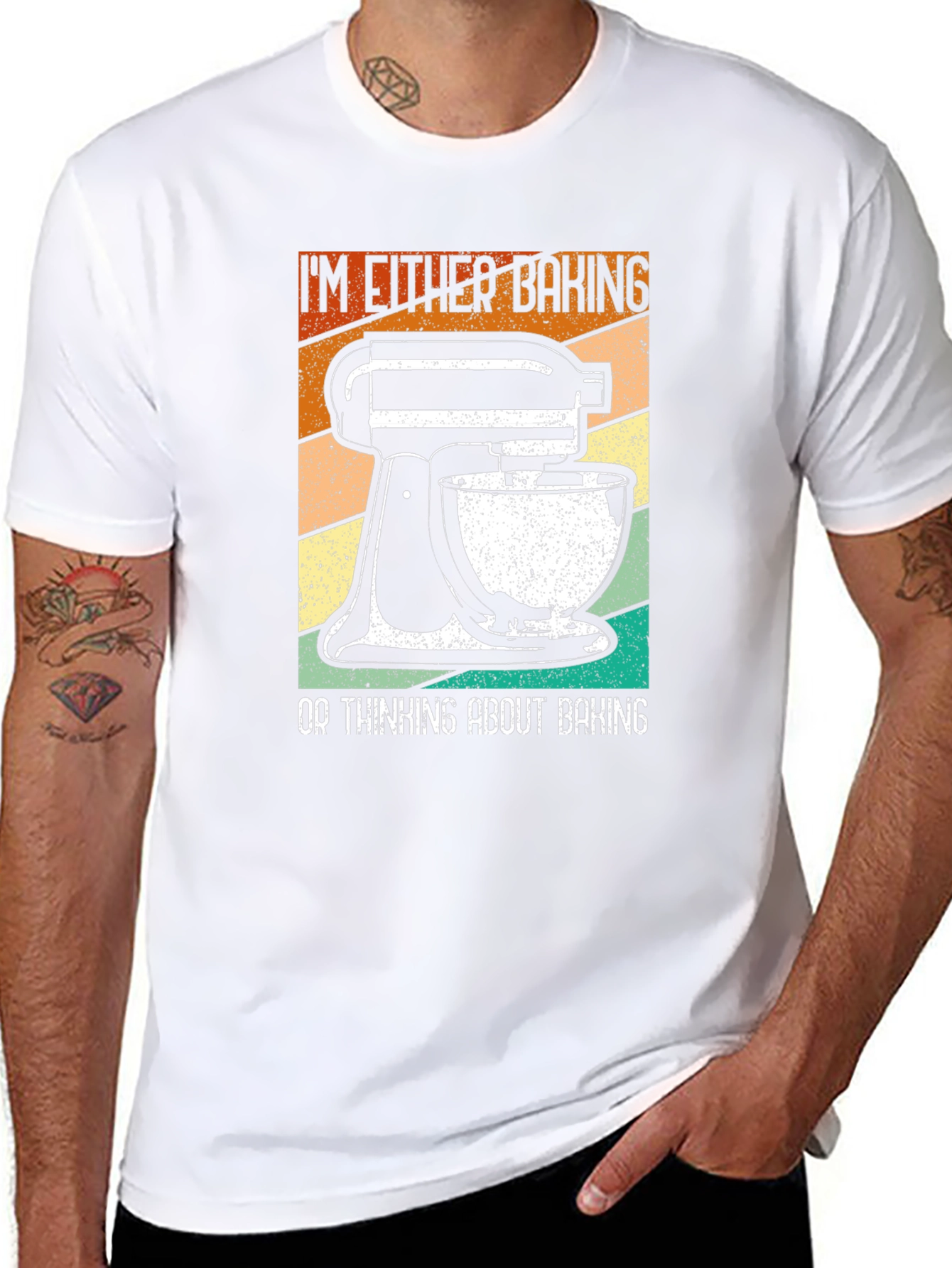 Black Baking Enthusiast T-Shirt: "I'm Either Baking..." view 8