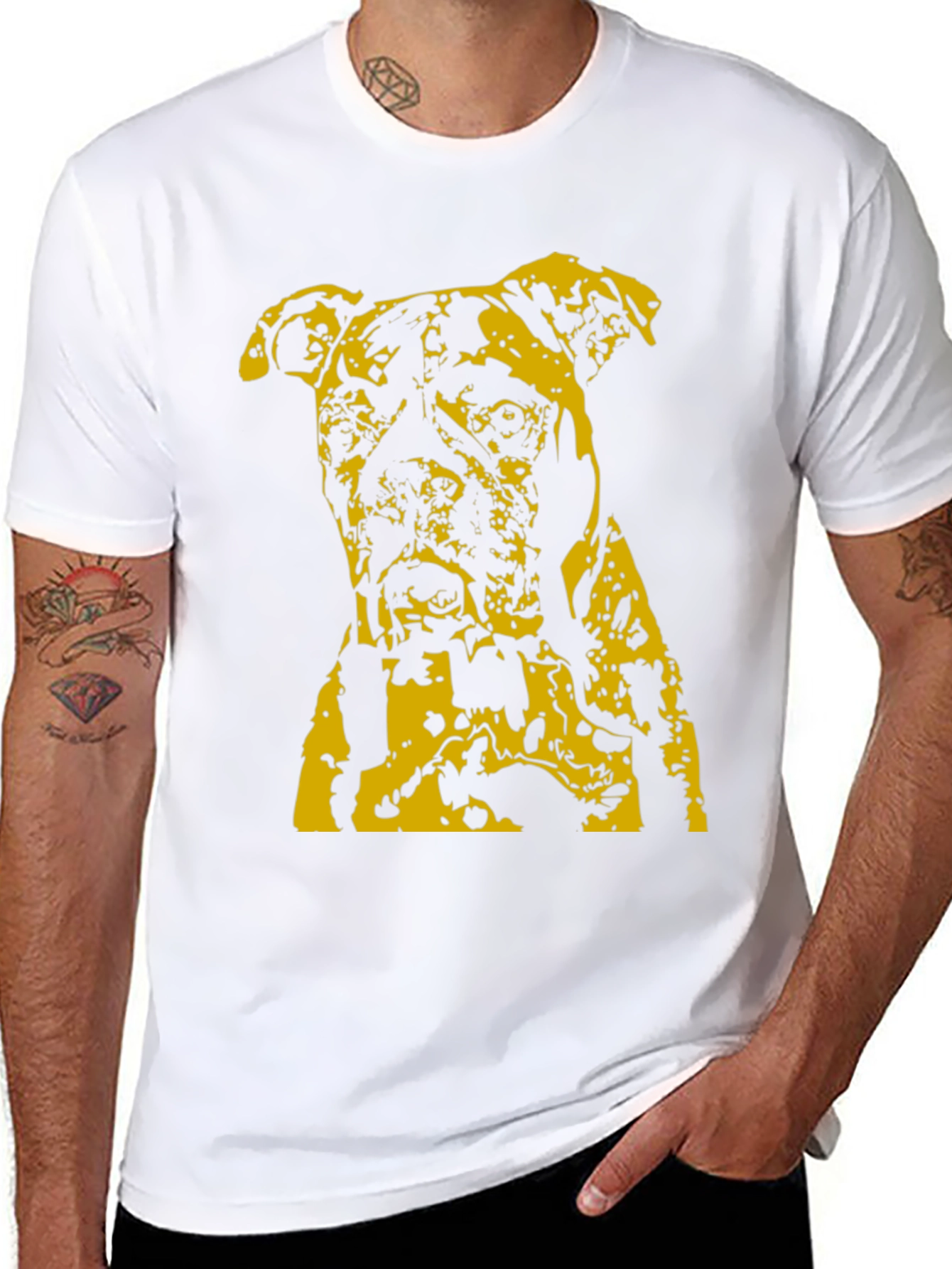 Black Boxer Dog Graphic T-Shirt - Black view 8