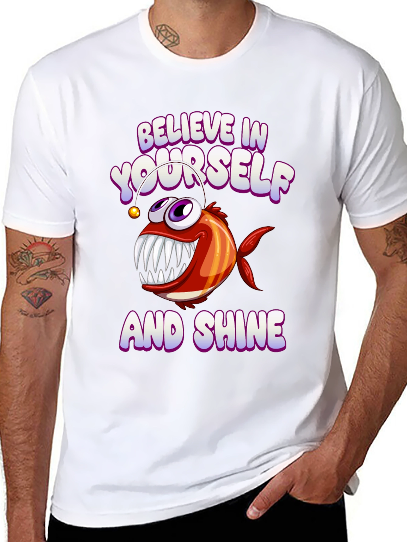 Black Believe in Yourself and Shine Graphic T-Shirt view 8
