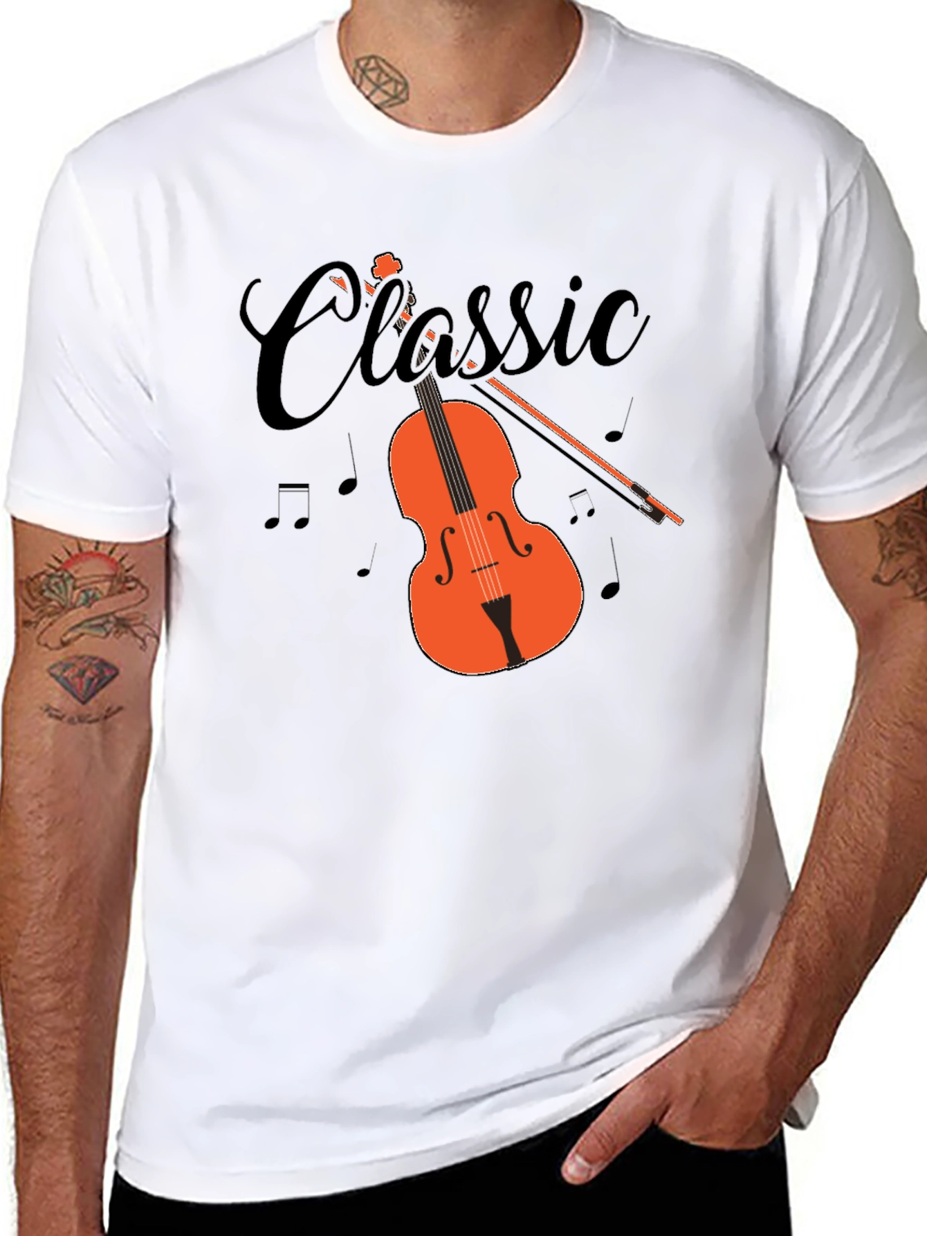 Black Classic Music T-Shirt view 8