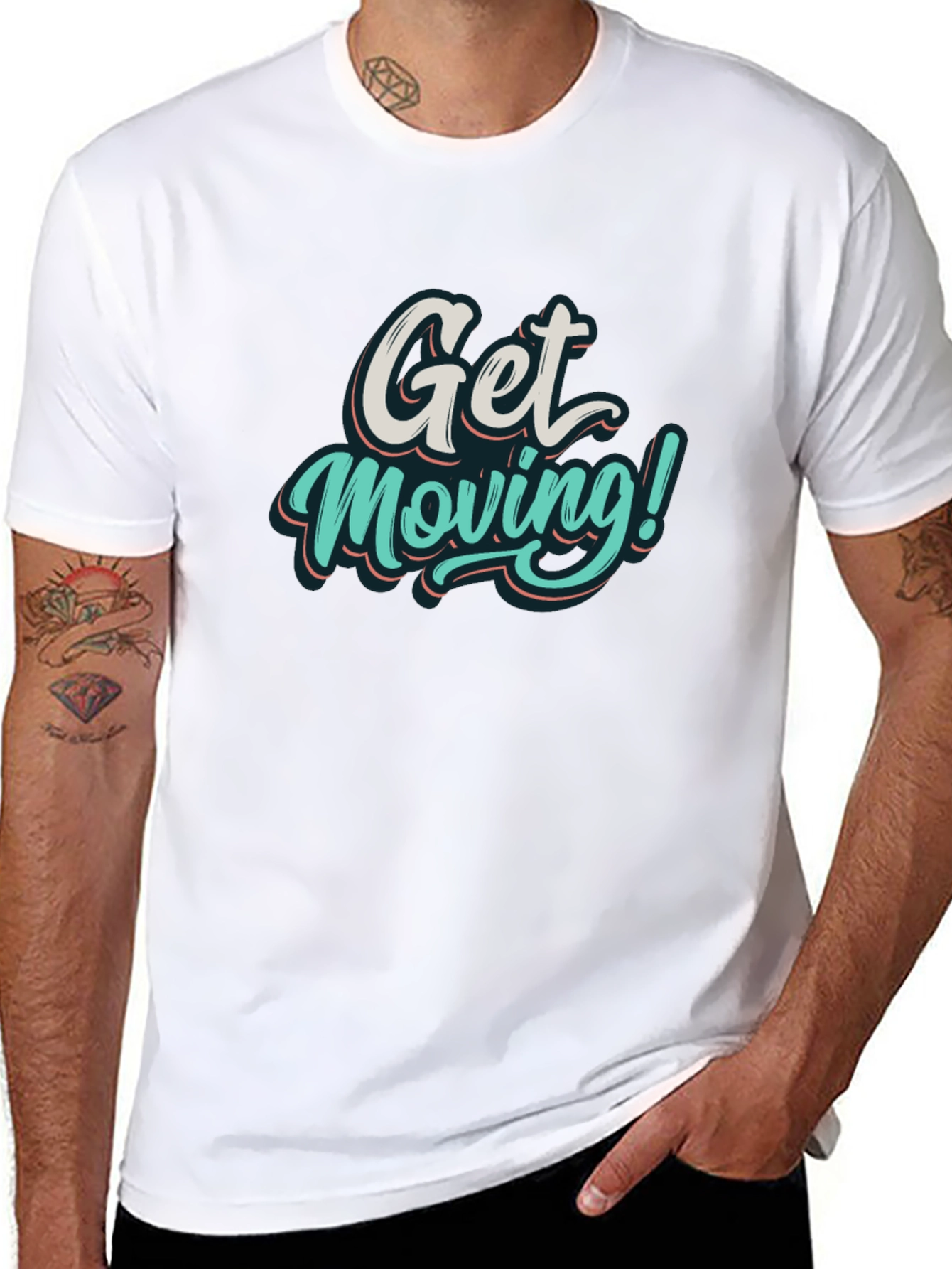 Black Get Moving Graphic T-Shirt view 8