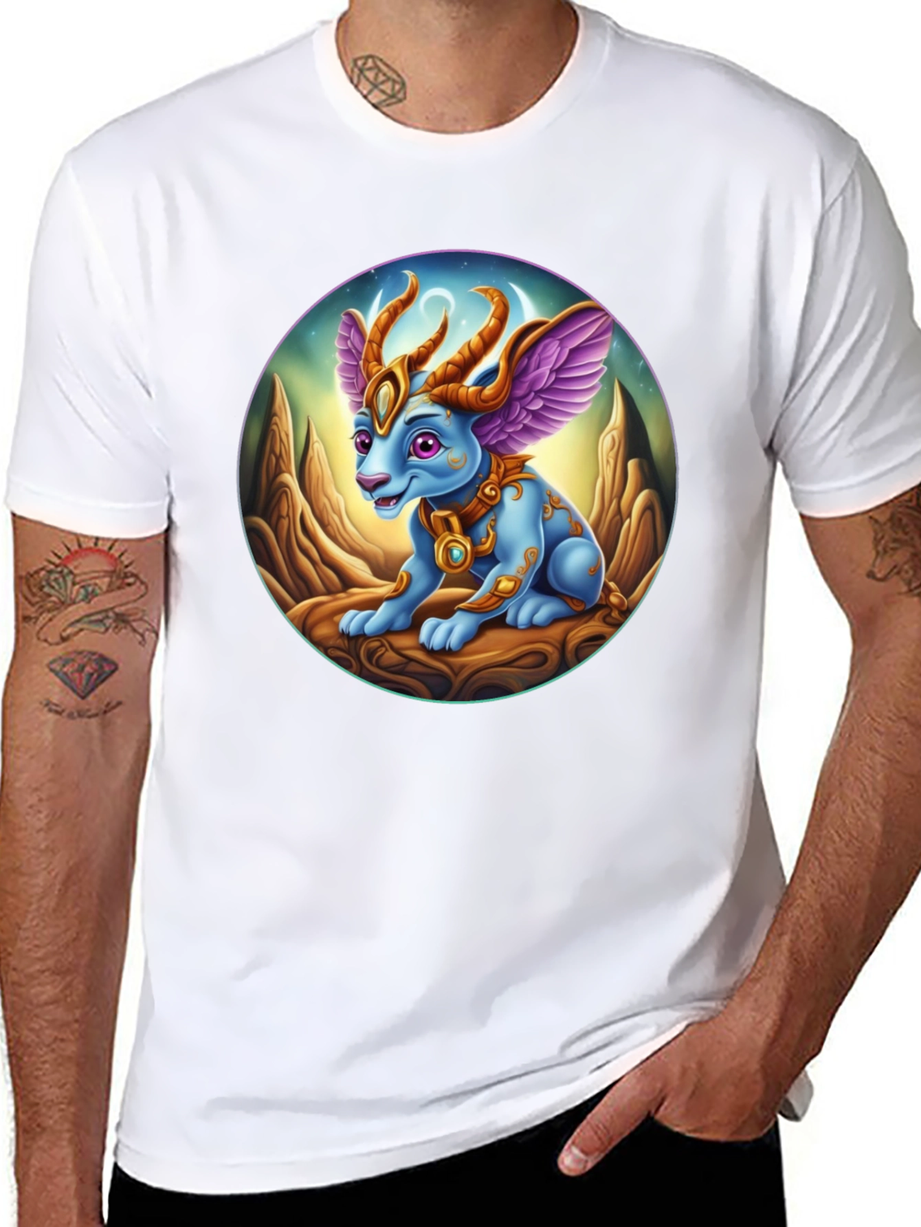 Black Fantasy Dragon T-Shirt - Unique Graphic Tee view 8