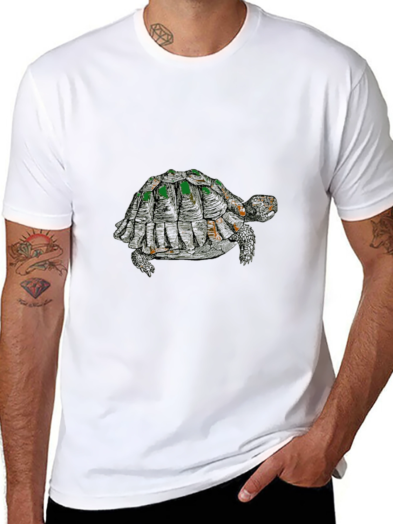 Black Turtle Graphic Tee - Stylish Black Cotton Blend view 8
