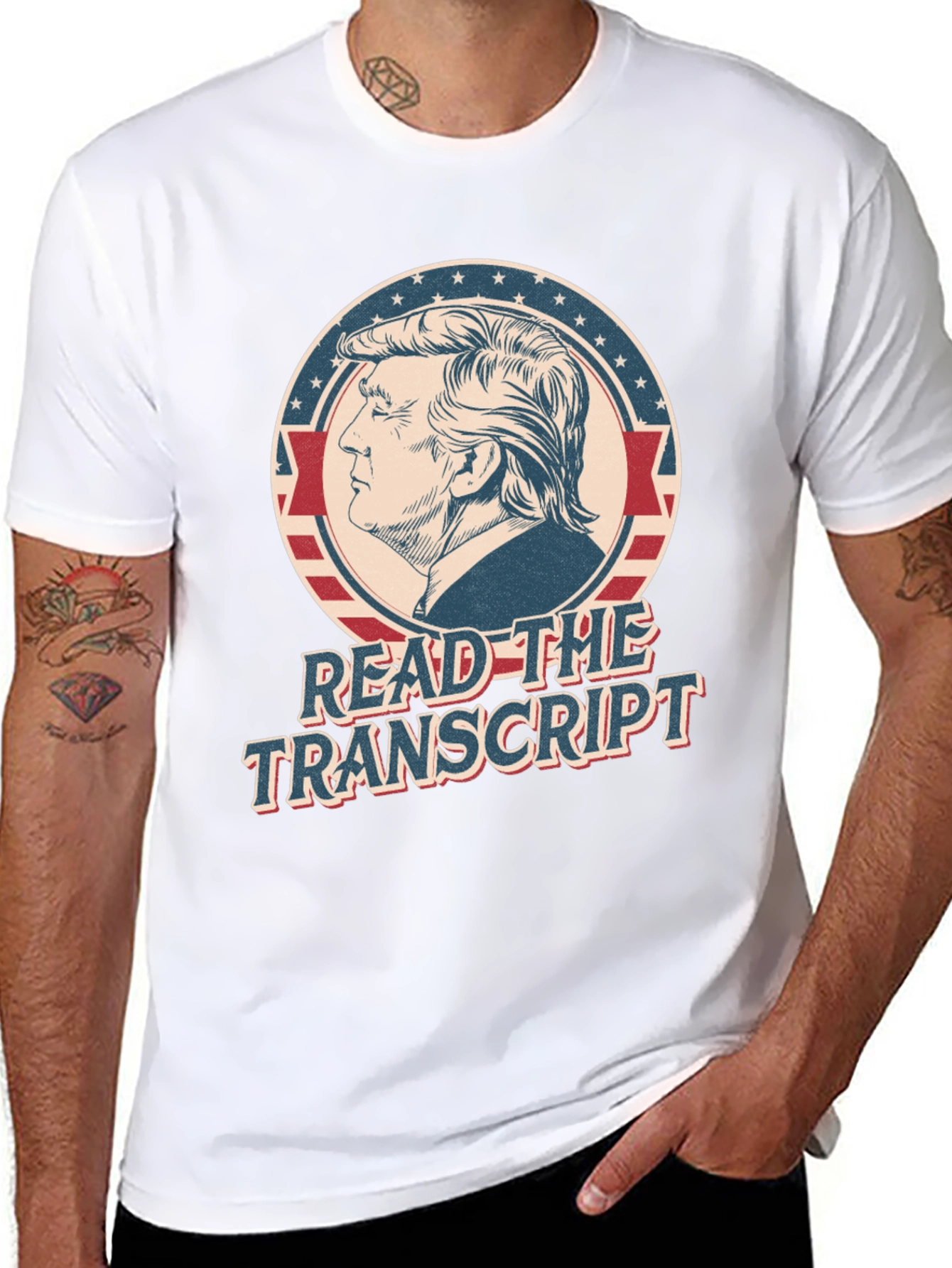 Black Read The Transcript T-Shirt - Political Statement Tee view 8