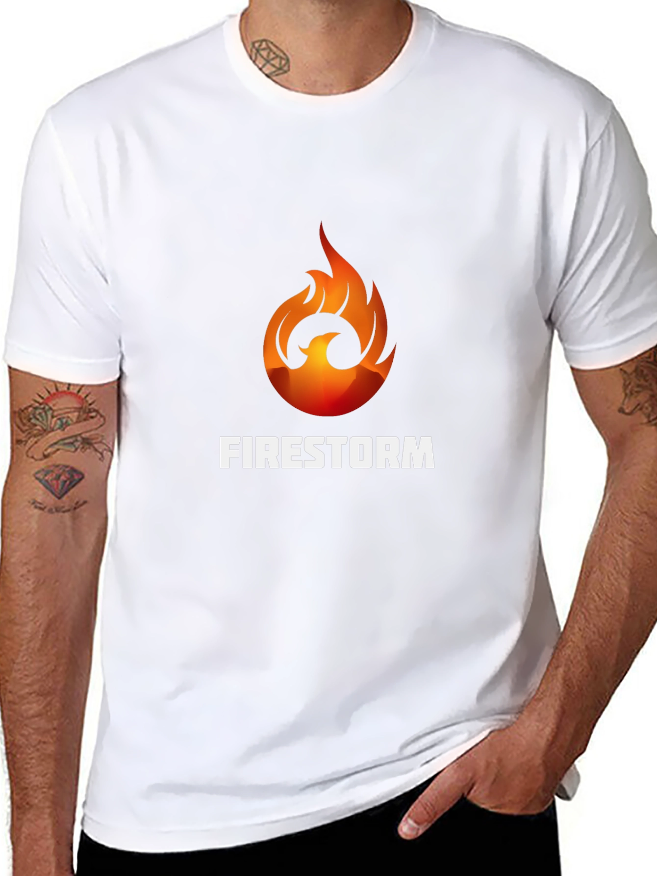 Black Firestorm Graphic Tee - Bold Design, Soft Fabric view 8