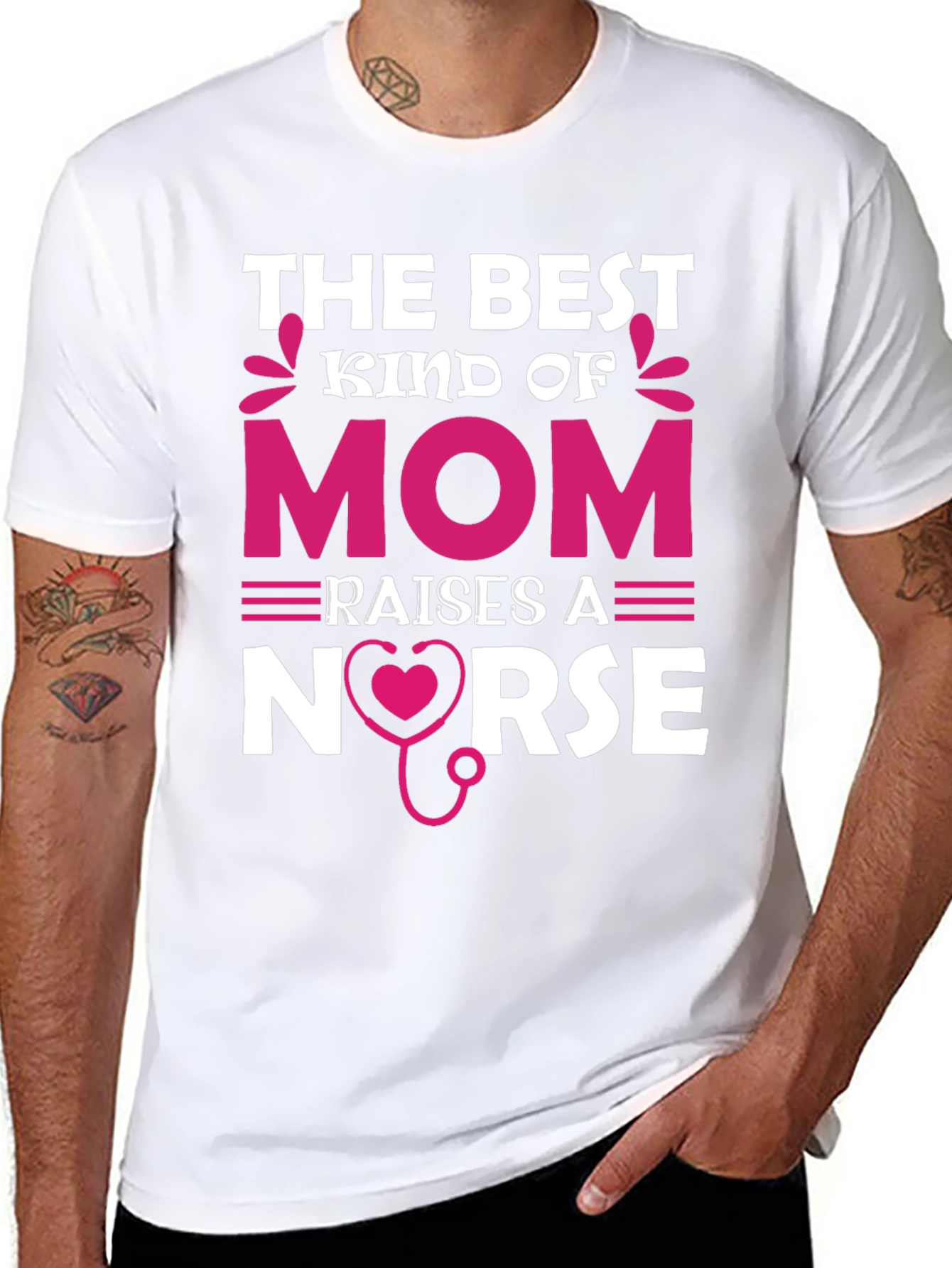 Black Best Kind of Mom Nurse T-Shirt view 8