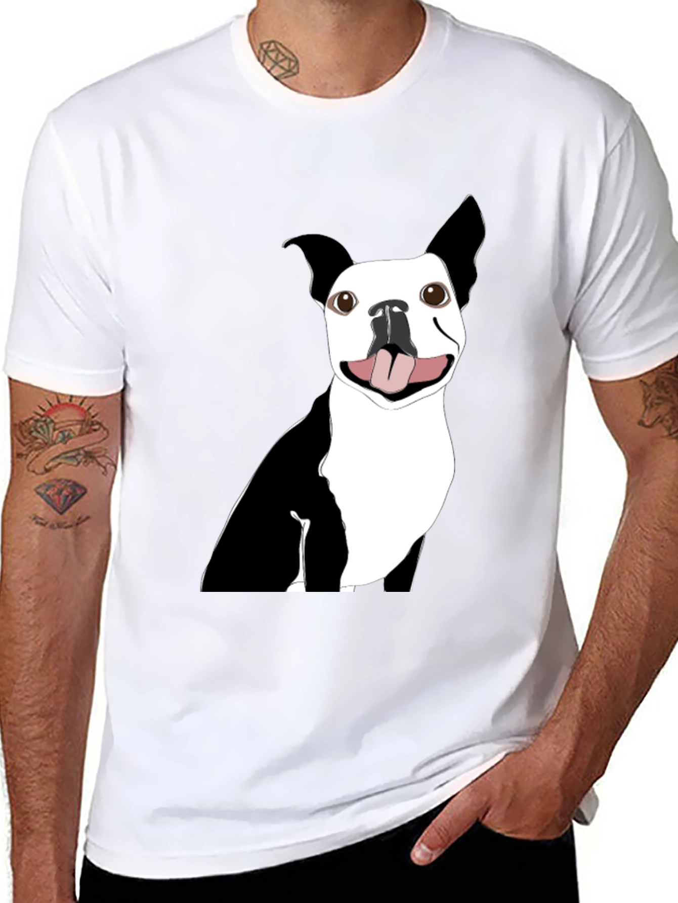 Black Boston Terrier Graphic Tee - Soft Cotton Blend view 8