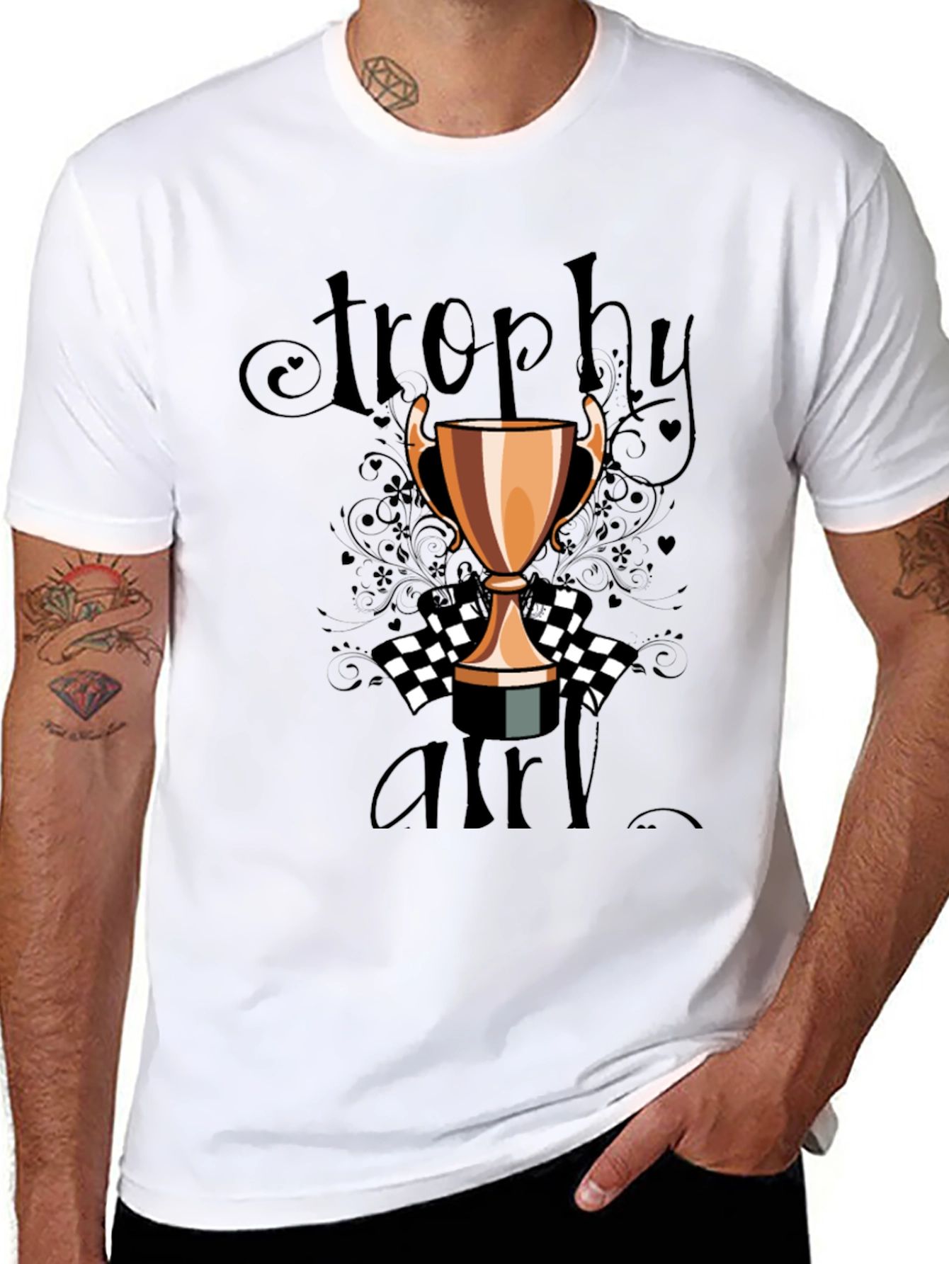 Black Trophy Girl Graphic Tee - Black Crew Neck view 8