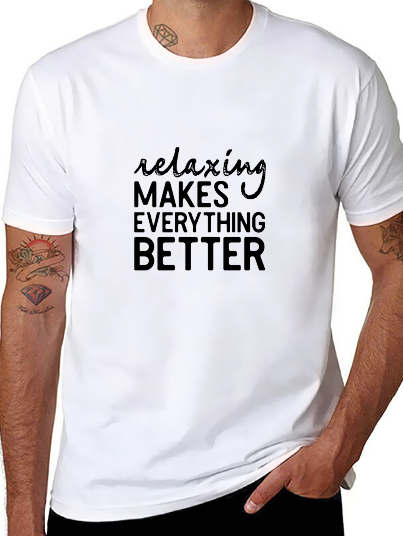 Black Relaxing Makes Everything Better T-Shirt view 8