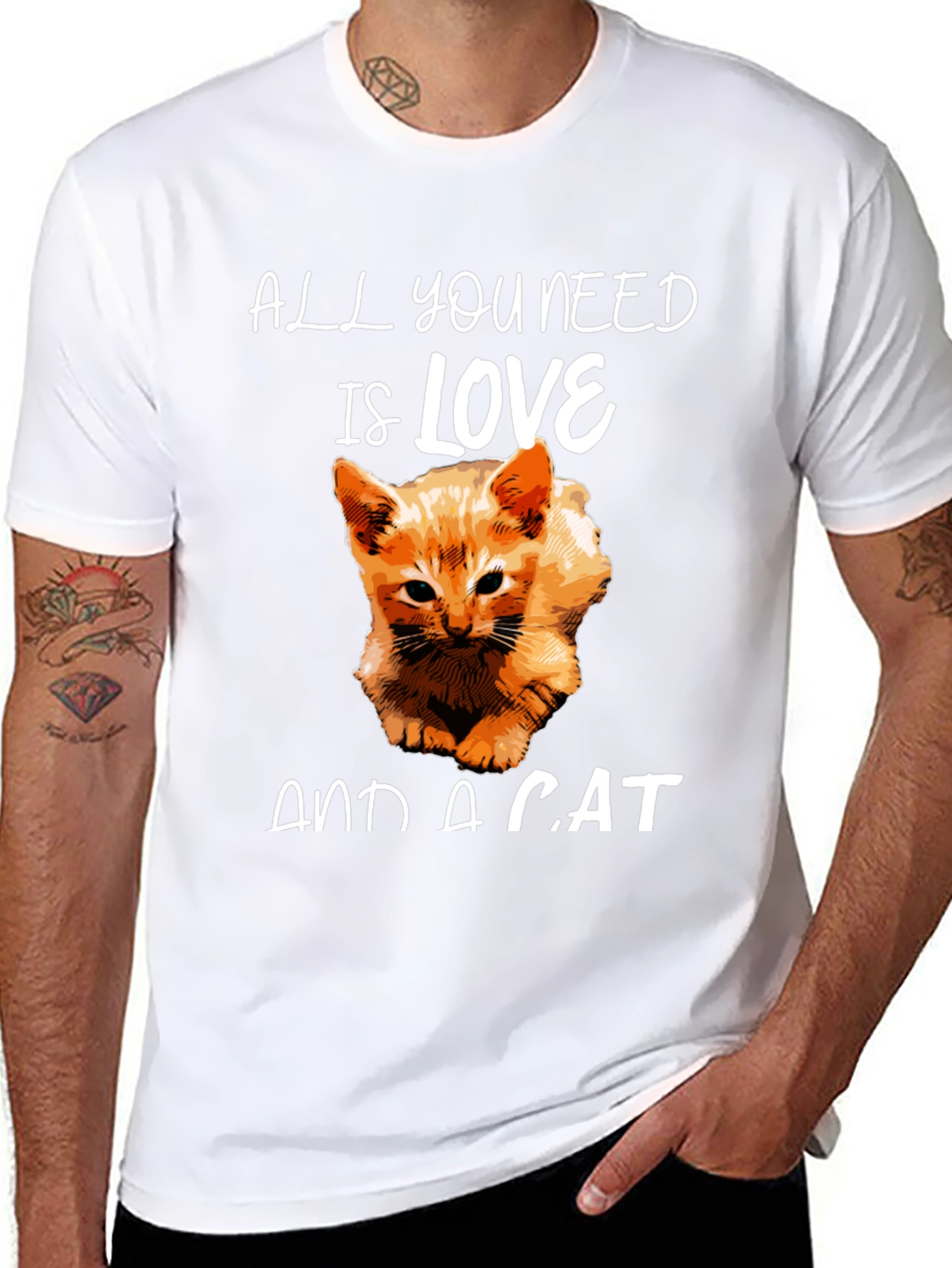 Black Love and a Cat Graphic Tee view 8