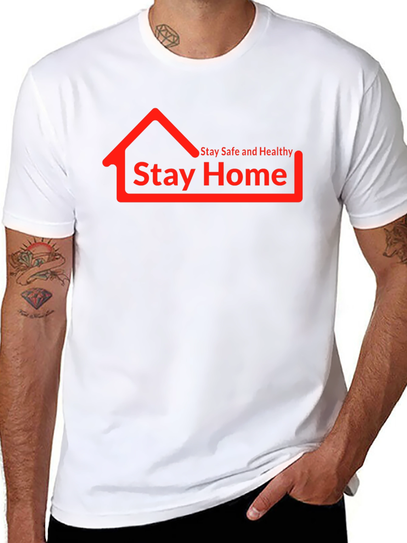 Black Stay Home Graphic Tee - Comfort & Style! view 8