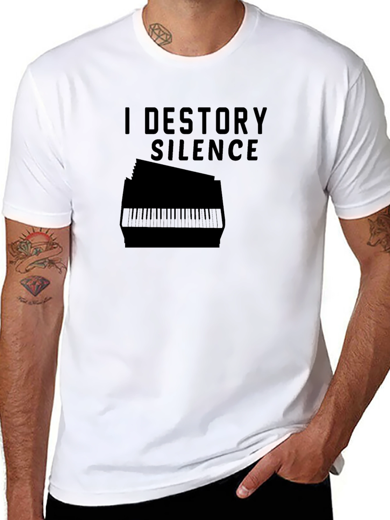 Black I Destroy Silence T-Shirt - Musician Tee view 8
