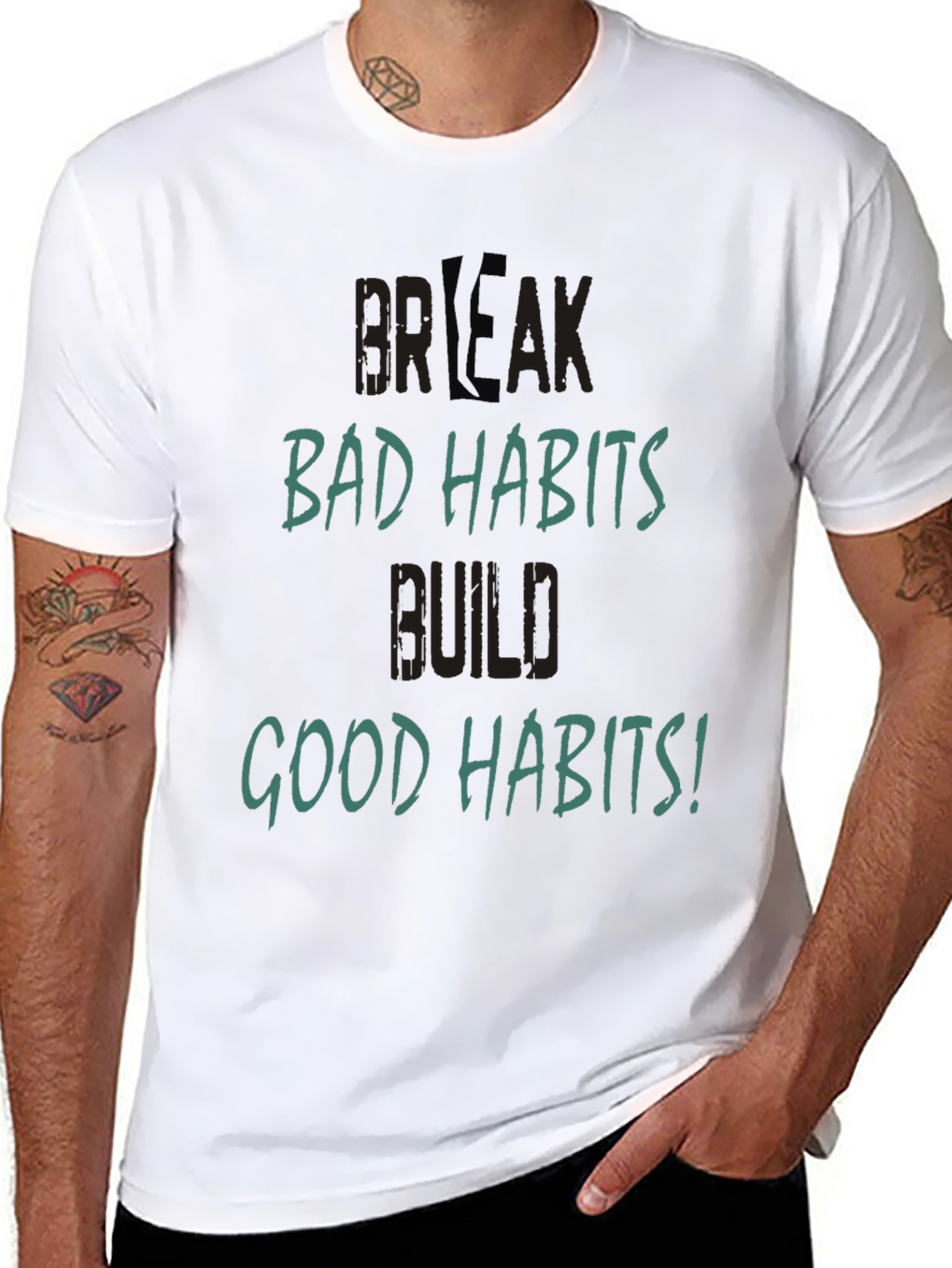 Black Break Bad Habits Tee view 8