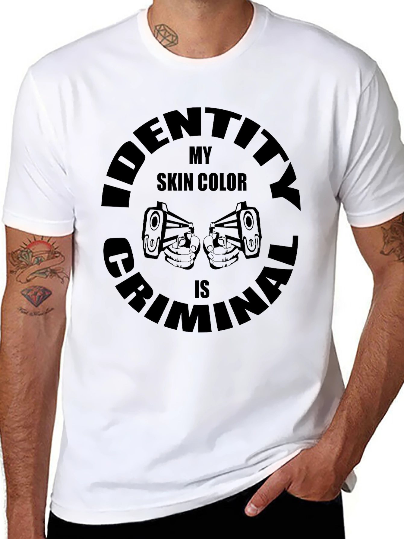 Black Identity Criminal Skin Color Black T-Shirt view 8