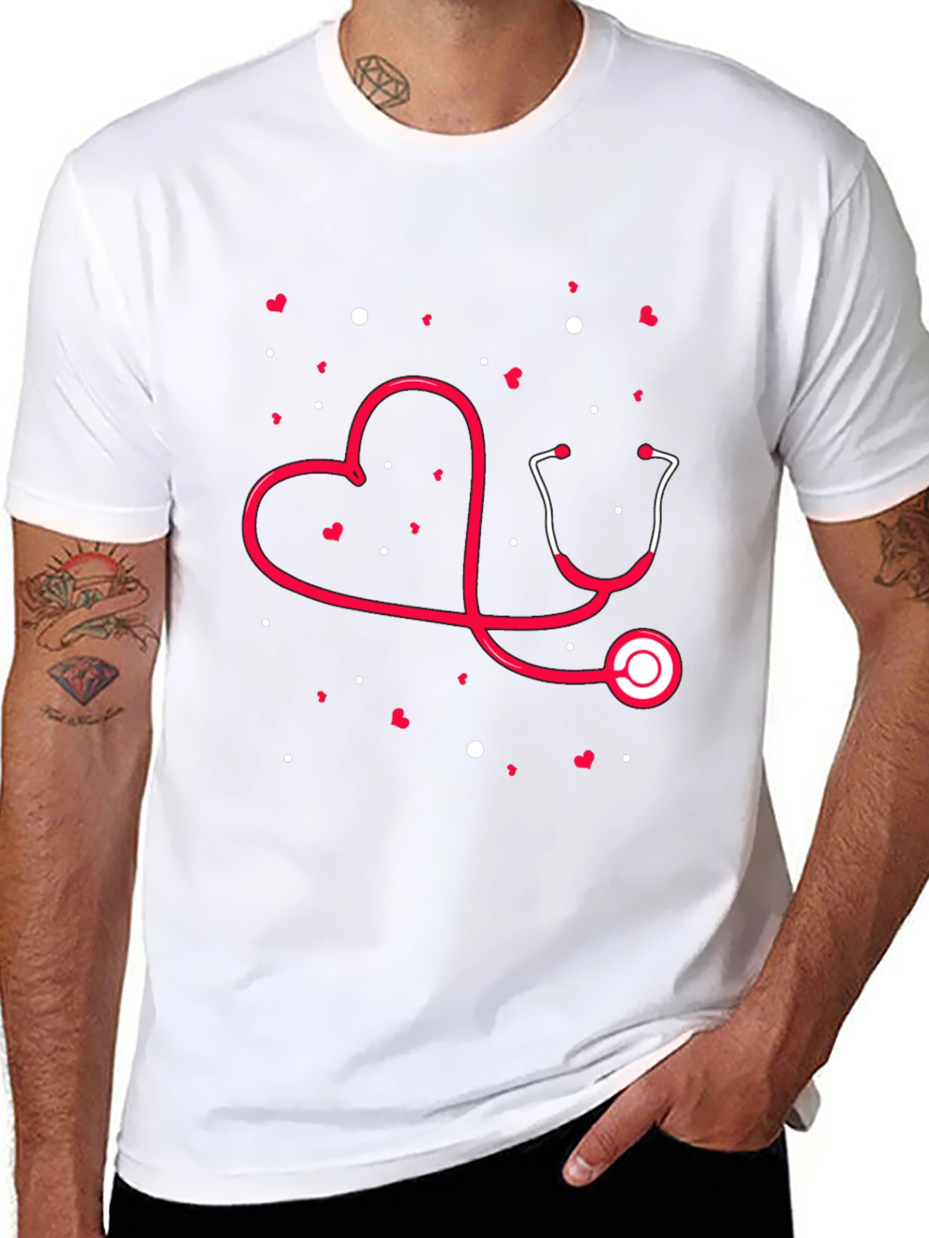 Black Heart Stethoscope Graphic Tee - Medical Love view 8