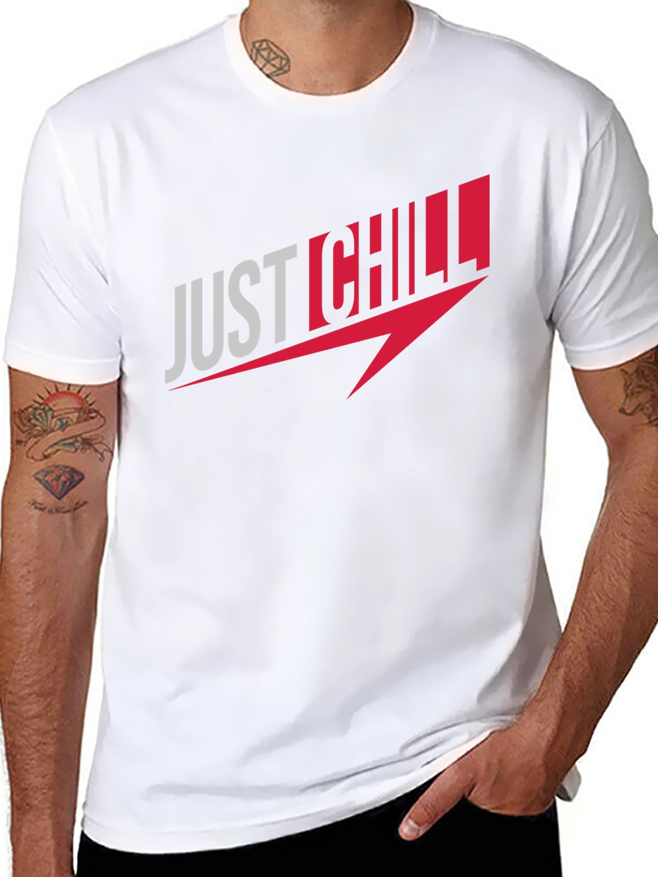 Black Just Chill Graphic Tee - Comfort Fit view 8