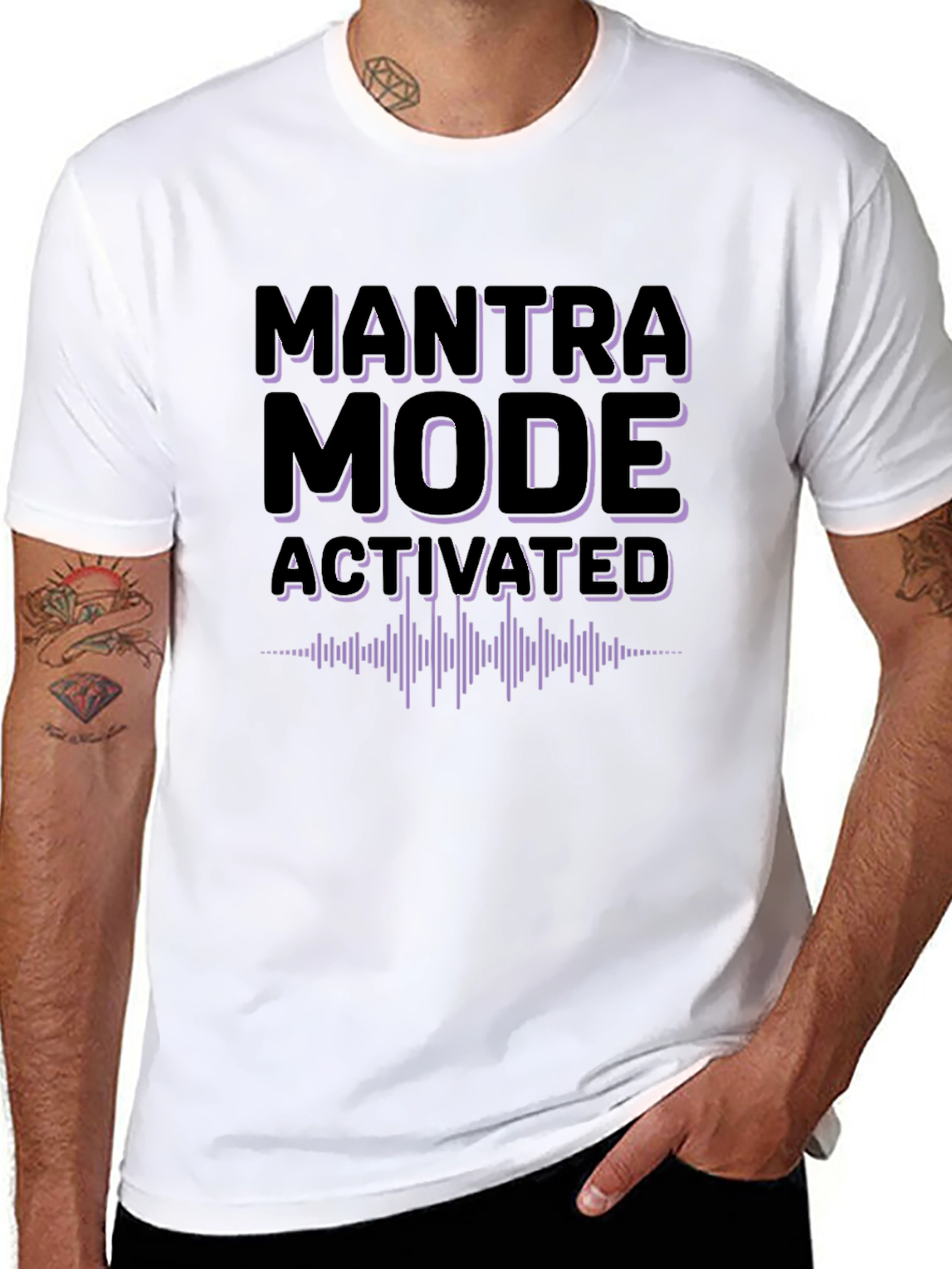 Black Mantra Mode Activated T-Shirt - Relax & Focus view 8
