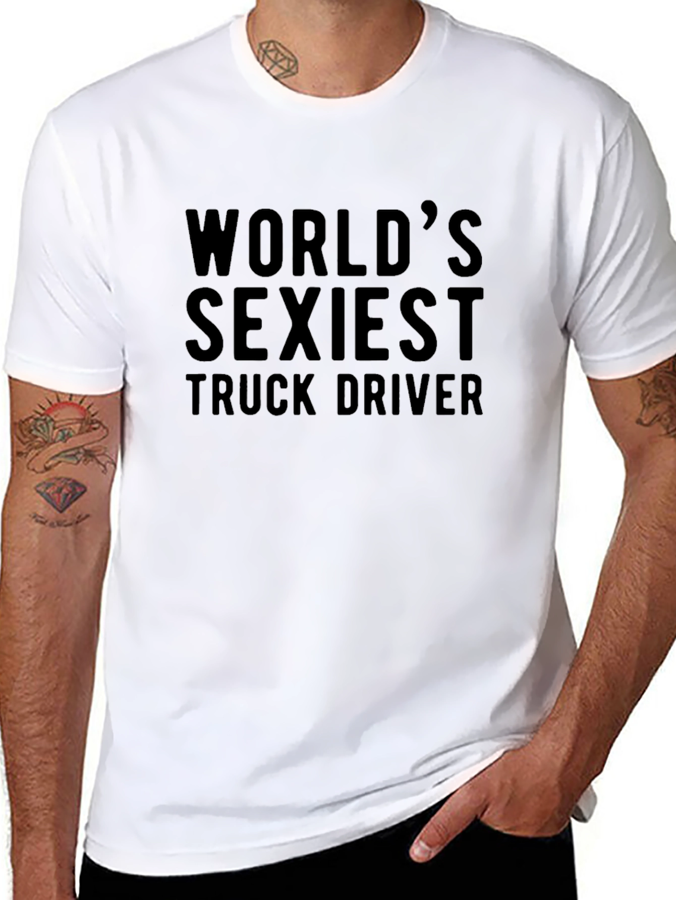 Black World's Sexiest Truck Driver Black T-Shirt view 8