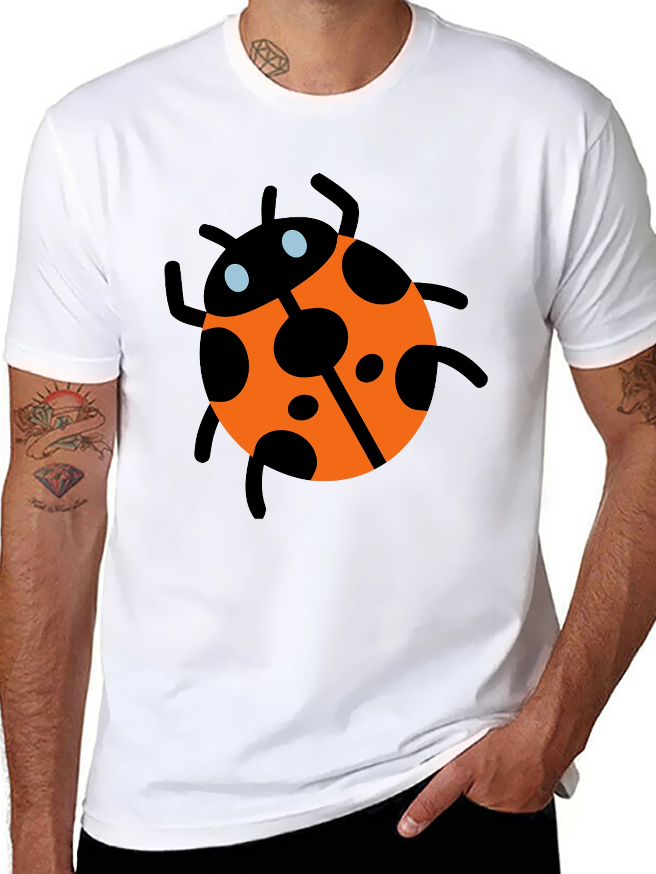 Black Ladybug Graphic Tee - Men's Black T-Shirt view 8