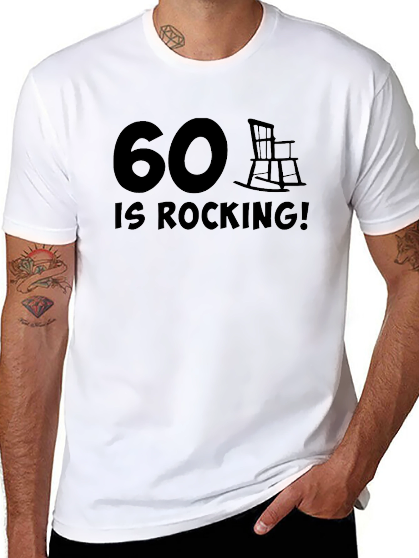 Black 60 Is Rocking! Graphic T-Shirt view 8