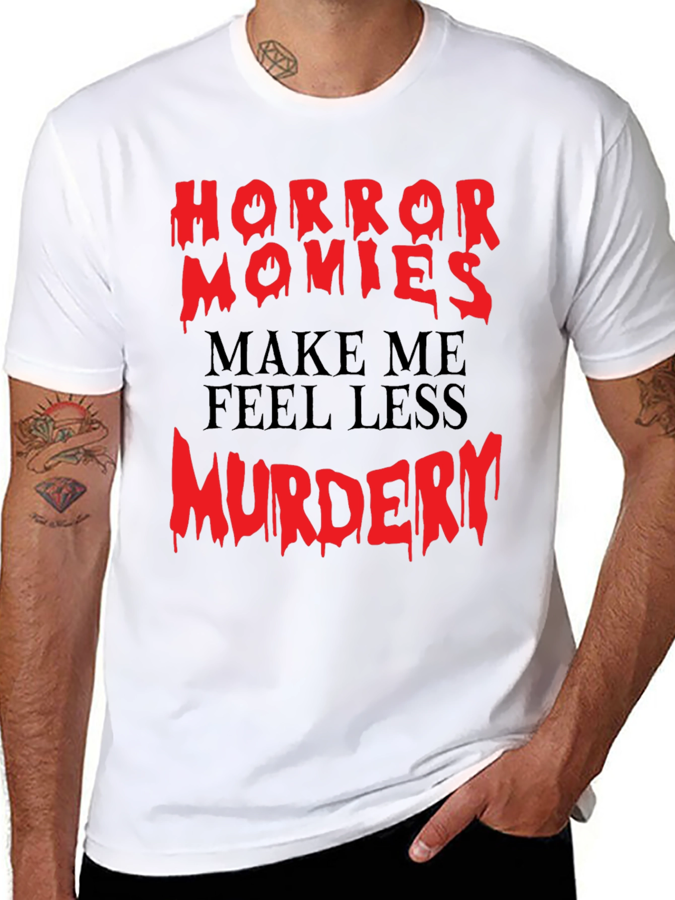 Black Horror Movie Fan T-Shirt - Funny Graphic Tee view 8