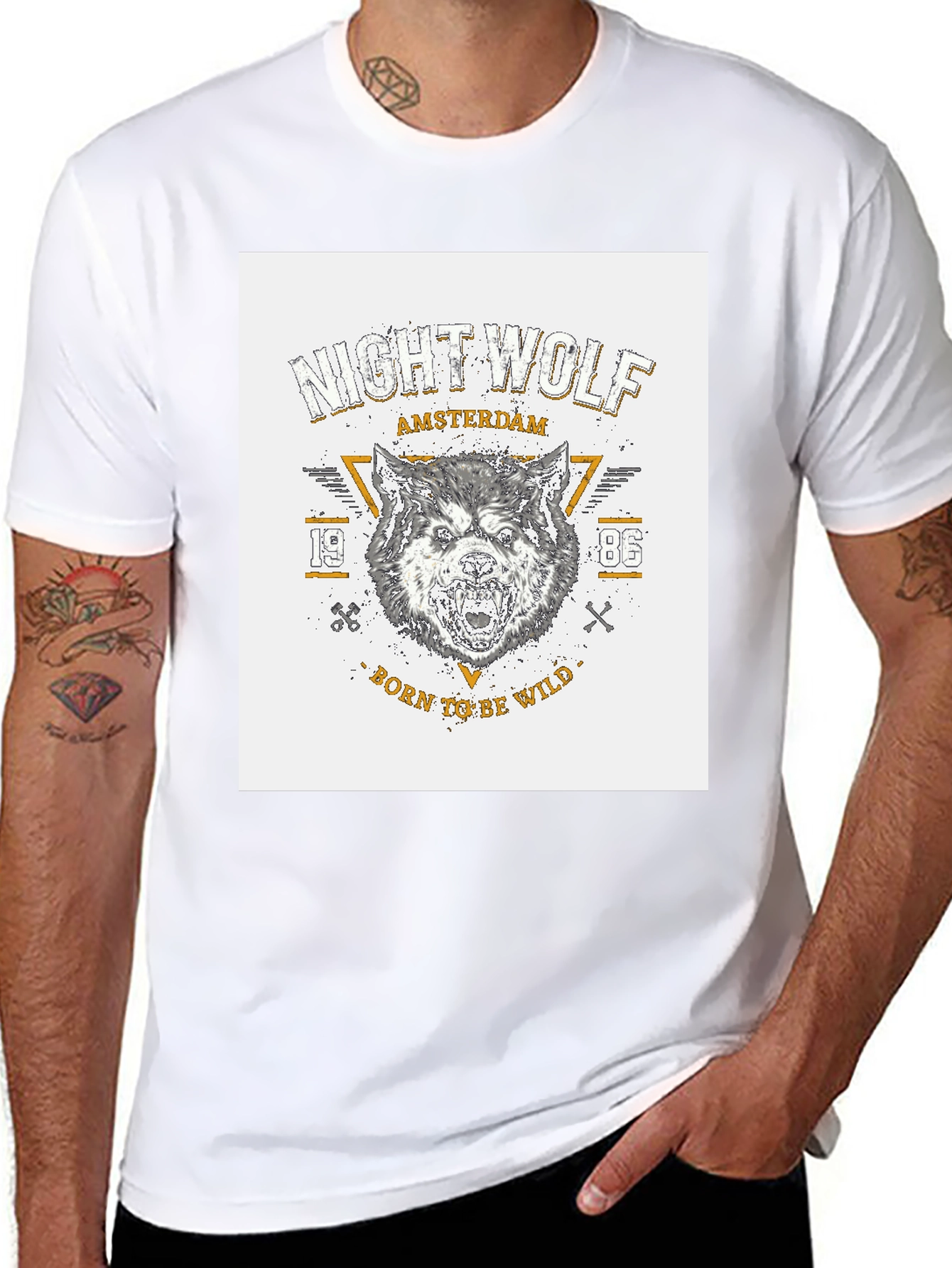 Black Night Wolf Amsterdam Graphic T-Shirt - Born to be Wild view 8