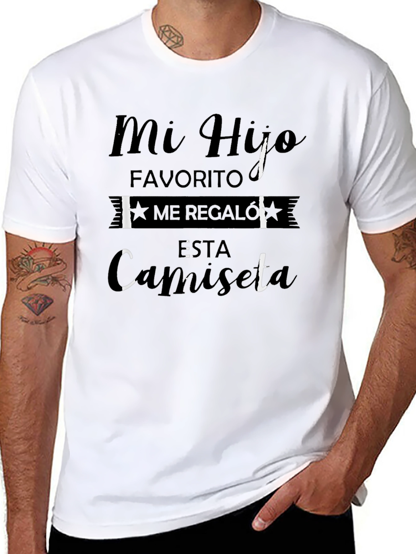 Black Mi Hijo Favorito Men's Black Graphic Tee view 8