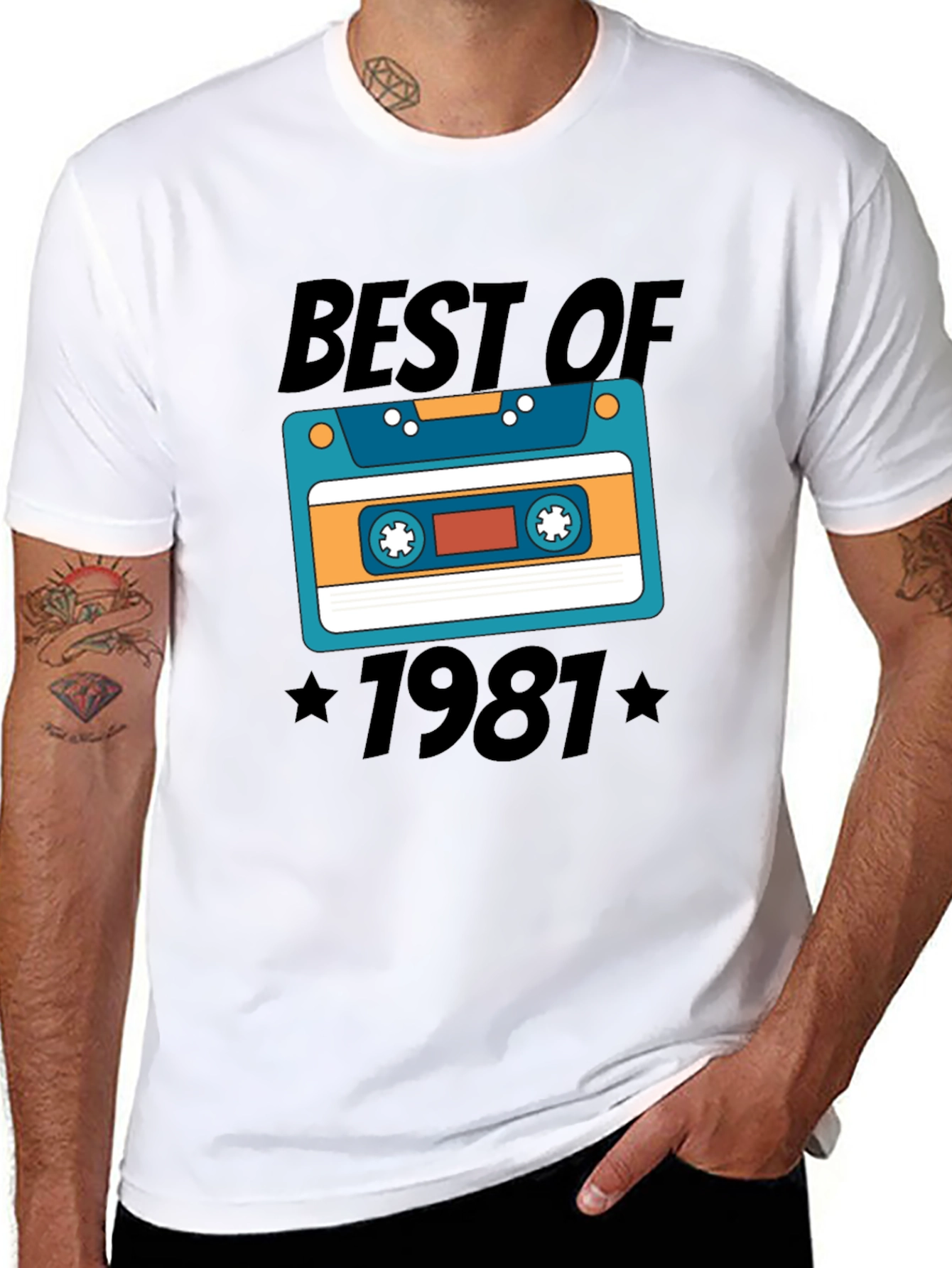 Black Best of 1981 Cassette Tape T-Shirt view 8