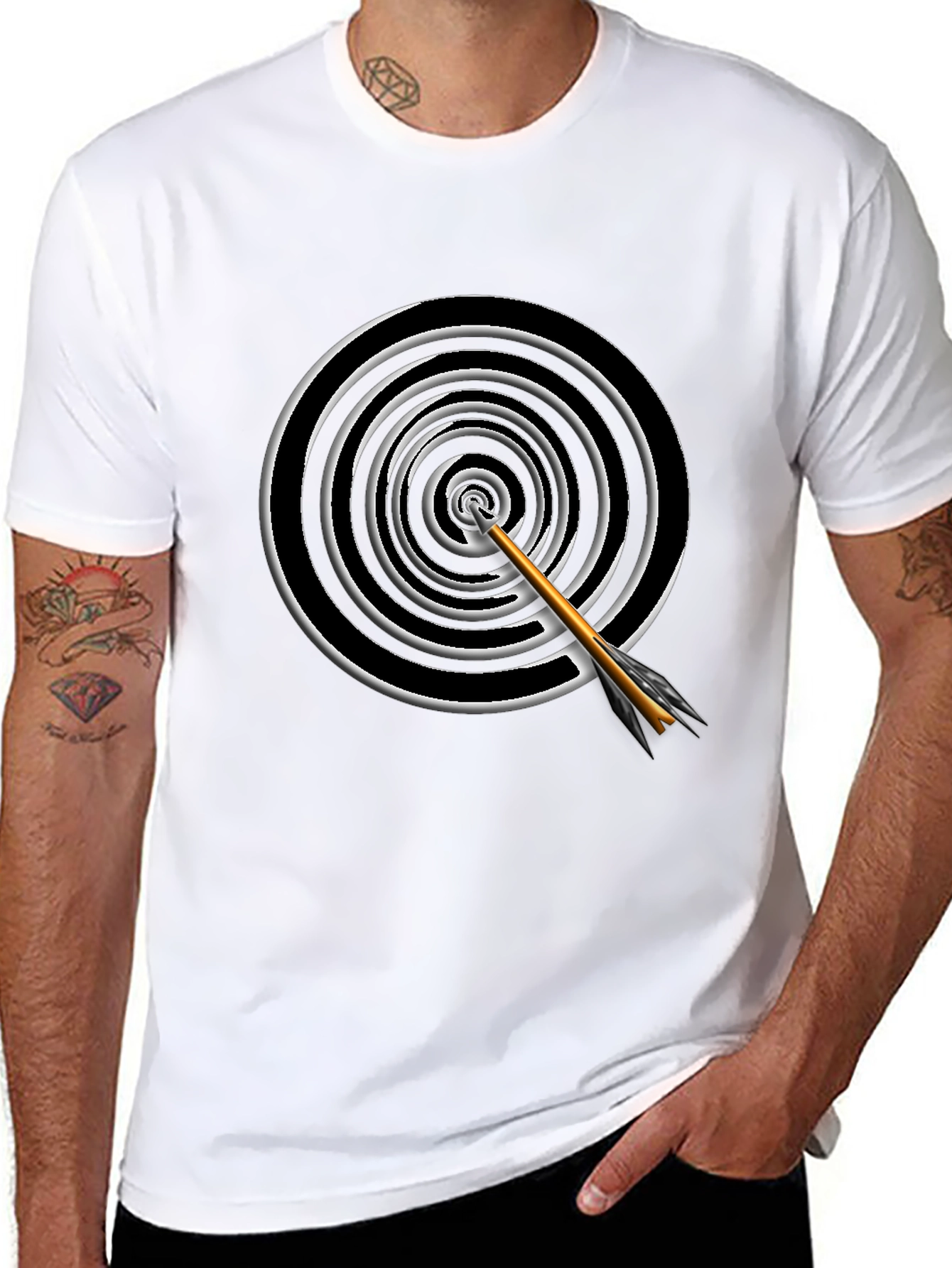 Black Target Arrow Graphic Tee - Black view 8