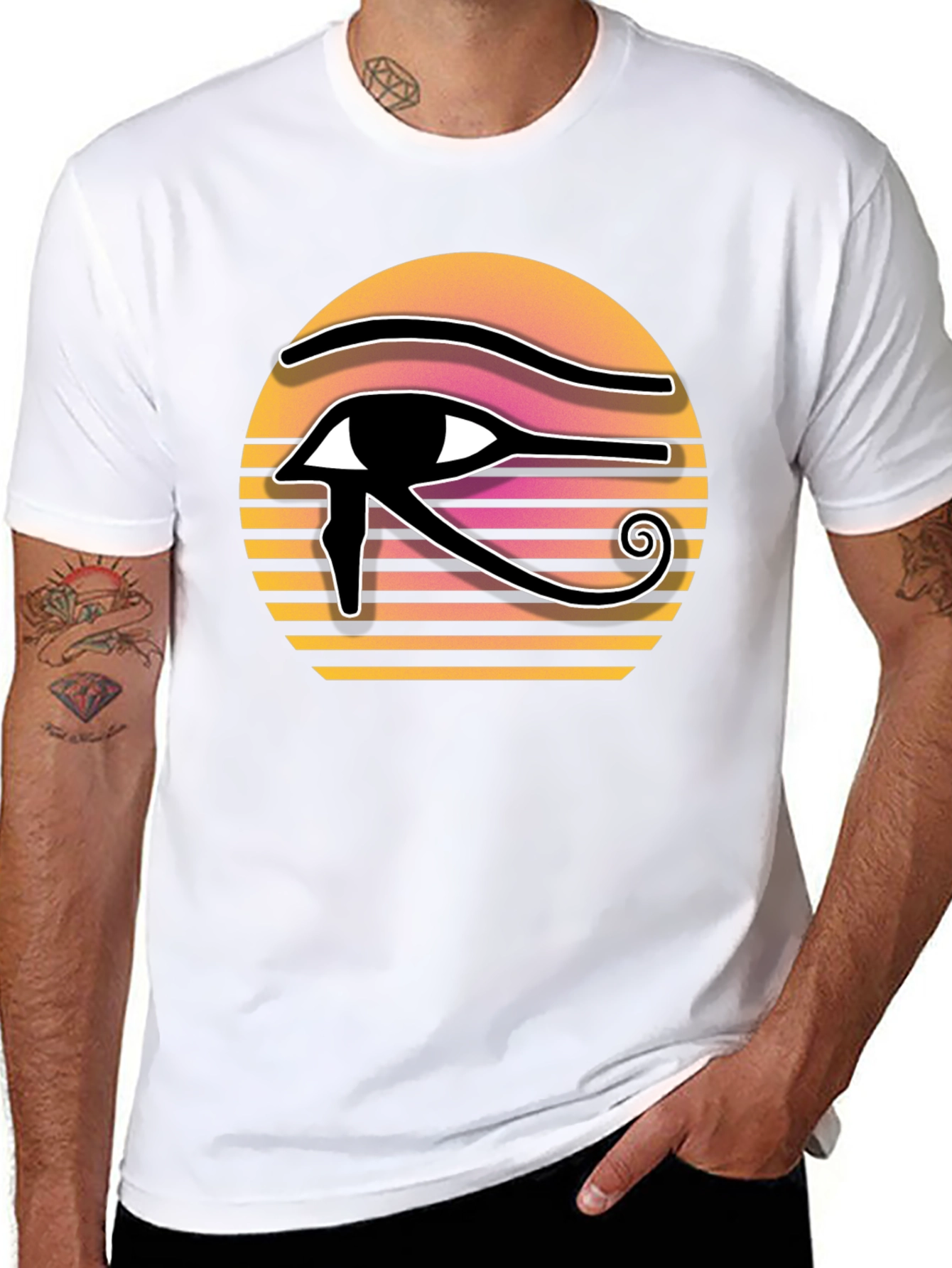 Black Eye of Horus Sunset Graphic Tee view 8