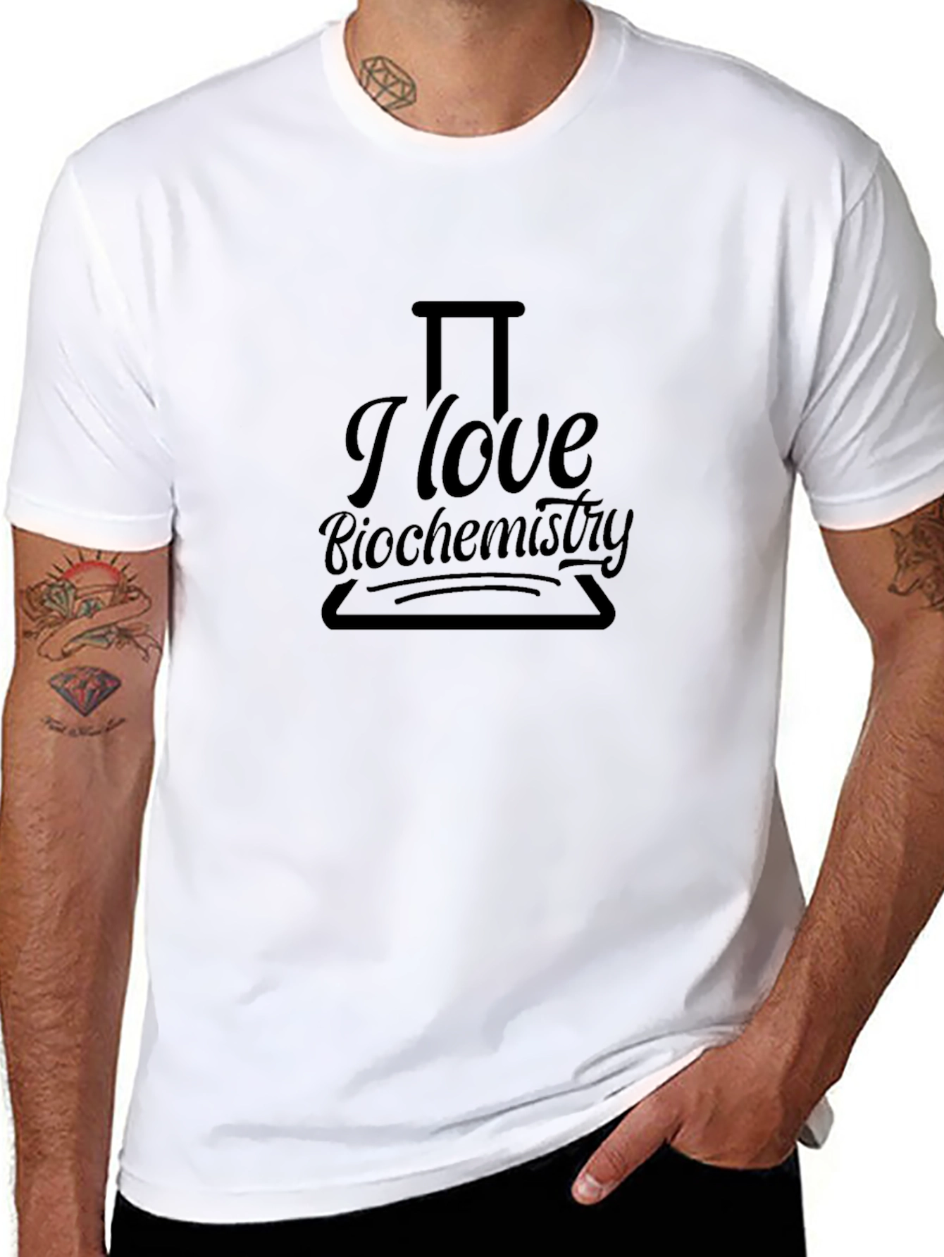Black I Love Biochemistry T-Shirt - Science Tee view 8