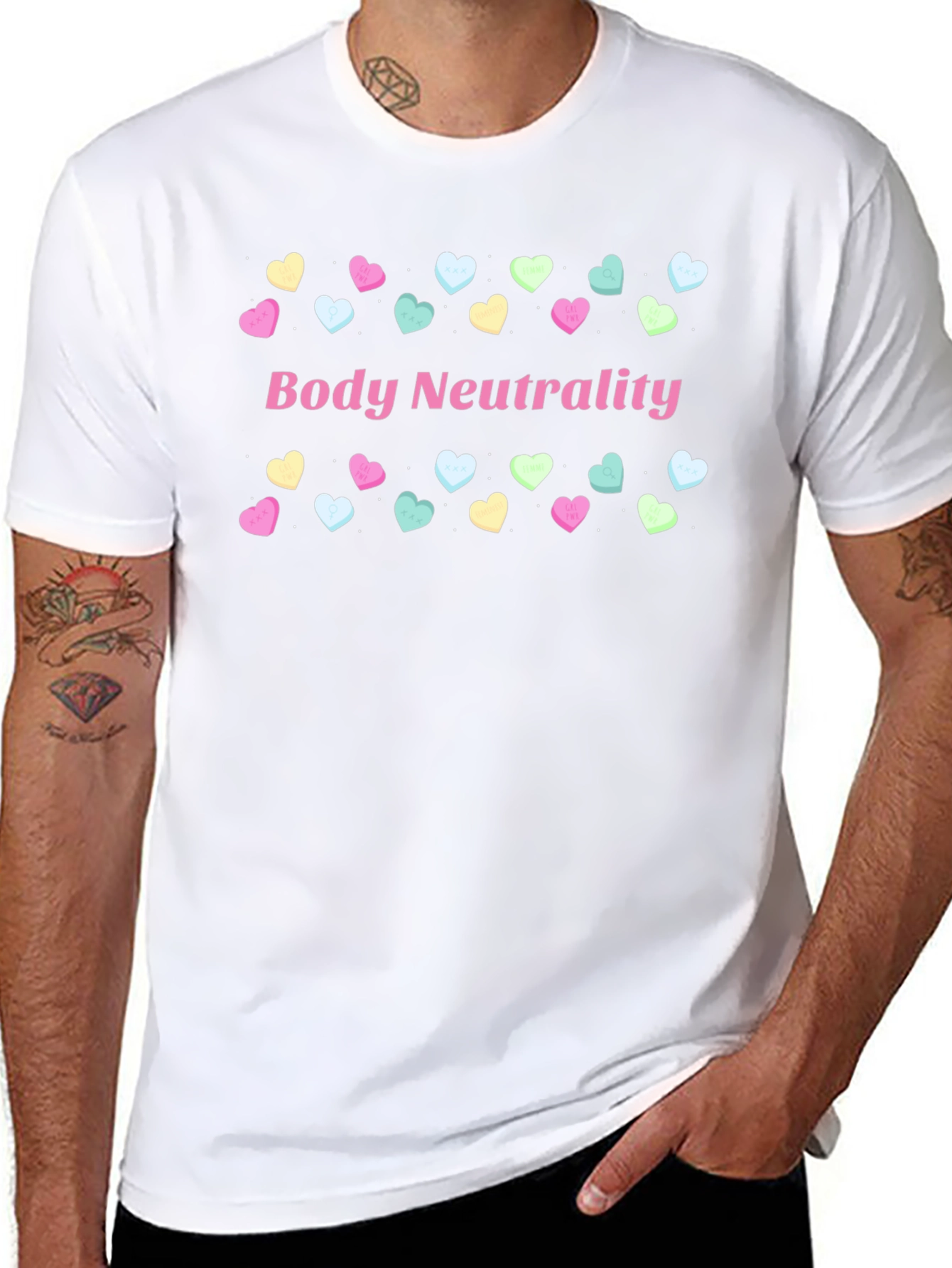 Black Body Neutrality Heart T-Shirt view 8