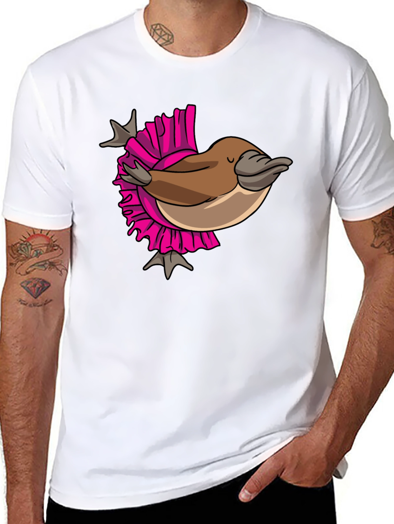 Black Funny Platypus T-Shirt - Quirky Cartoon Design view 8