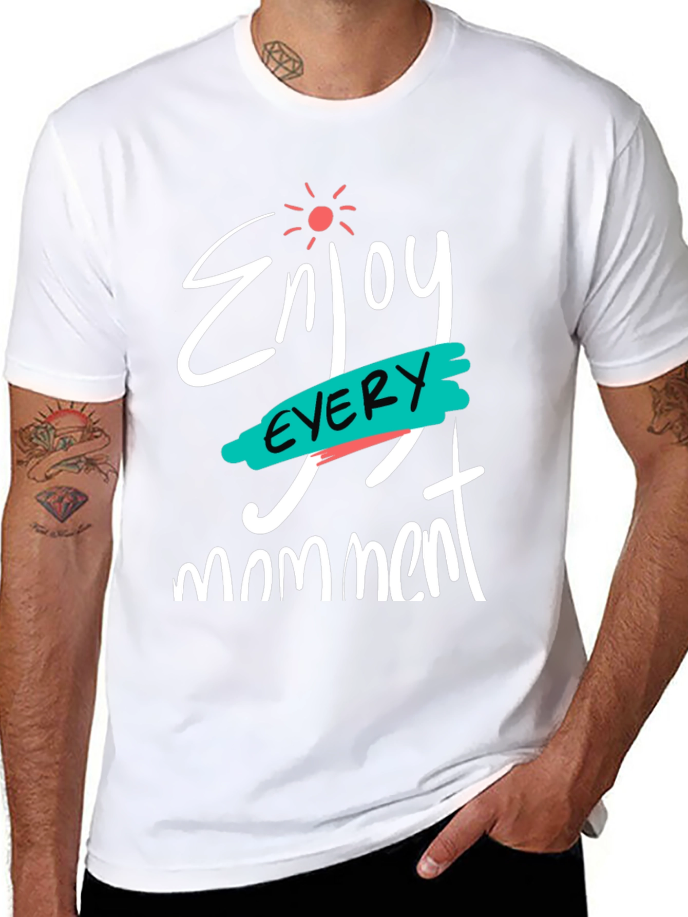 Black Enjoy Every Moment Black Graphic T-Shirt view 8